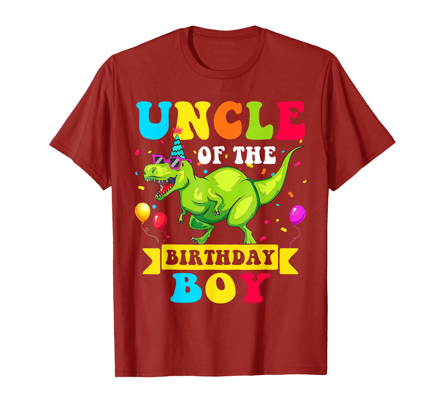 Uncle of the Birthday Boy T-Shirt Dinosaur Raptor Funny T-Shirt