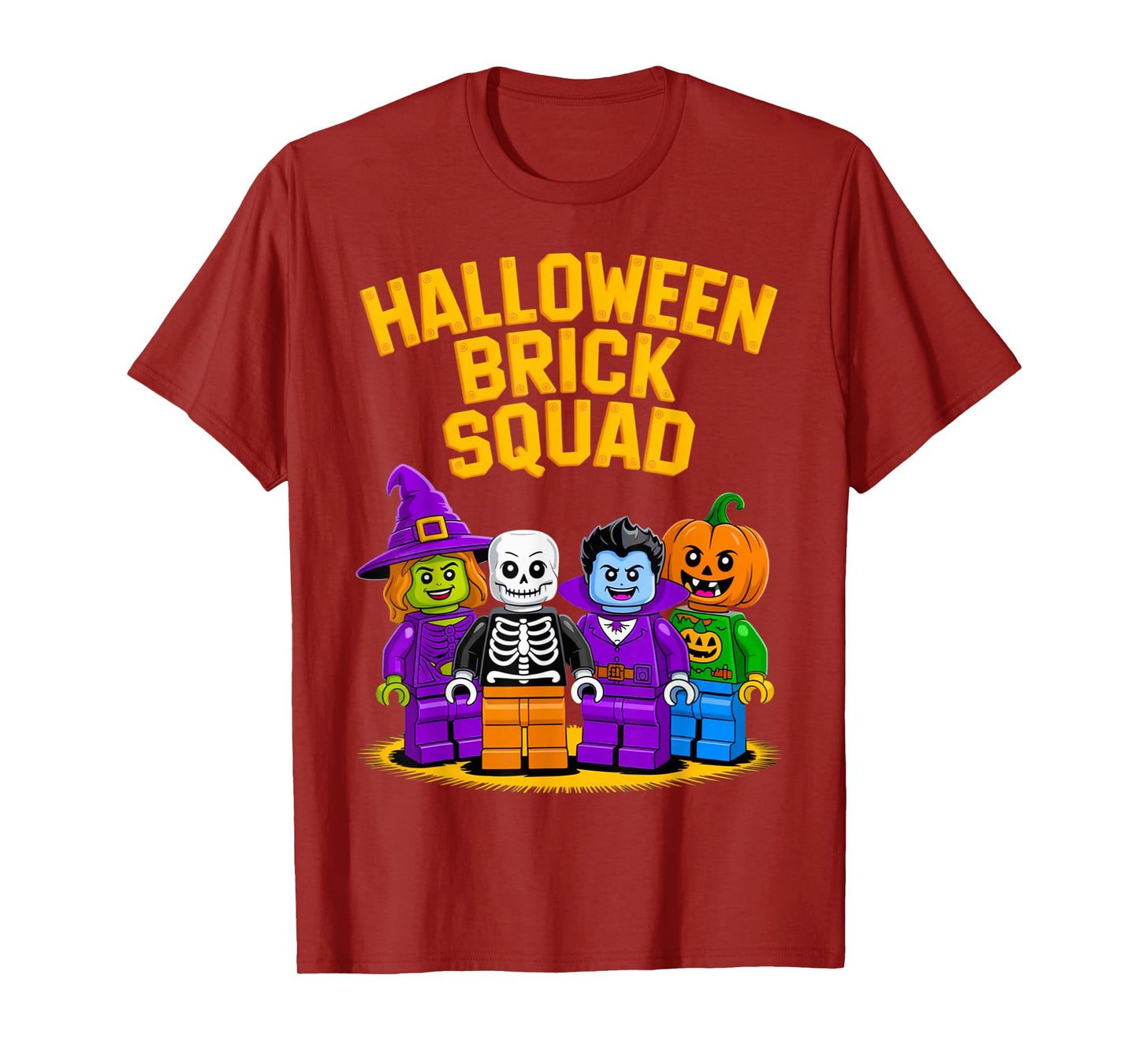Halloween Brick Squad Costume Master Builder Blocks Building T-Shirt