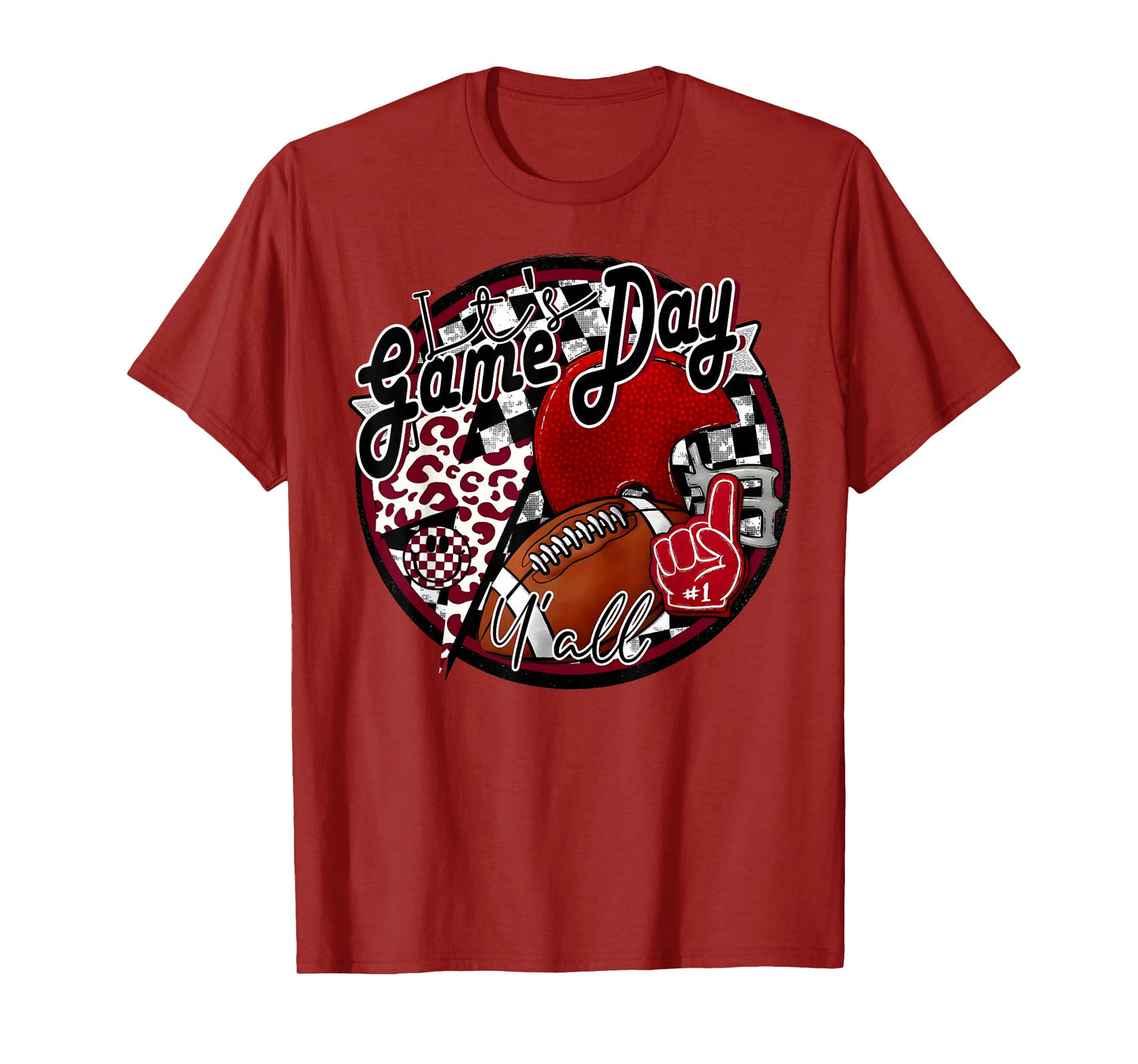 It's Game Day Y'all Retro Football Season Team Spirit Maroon T-Shirt
