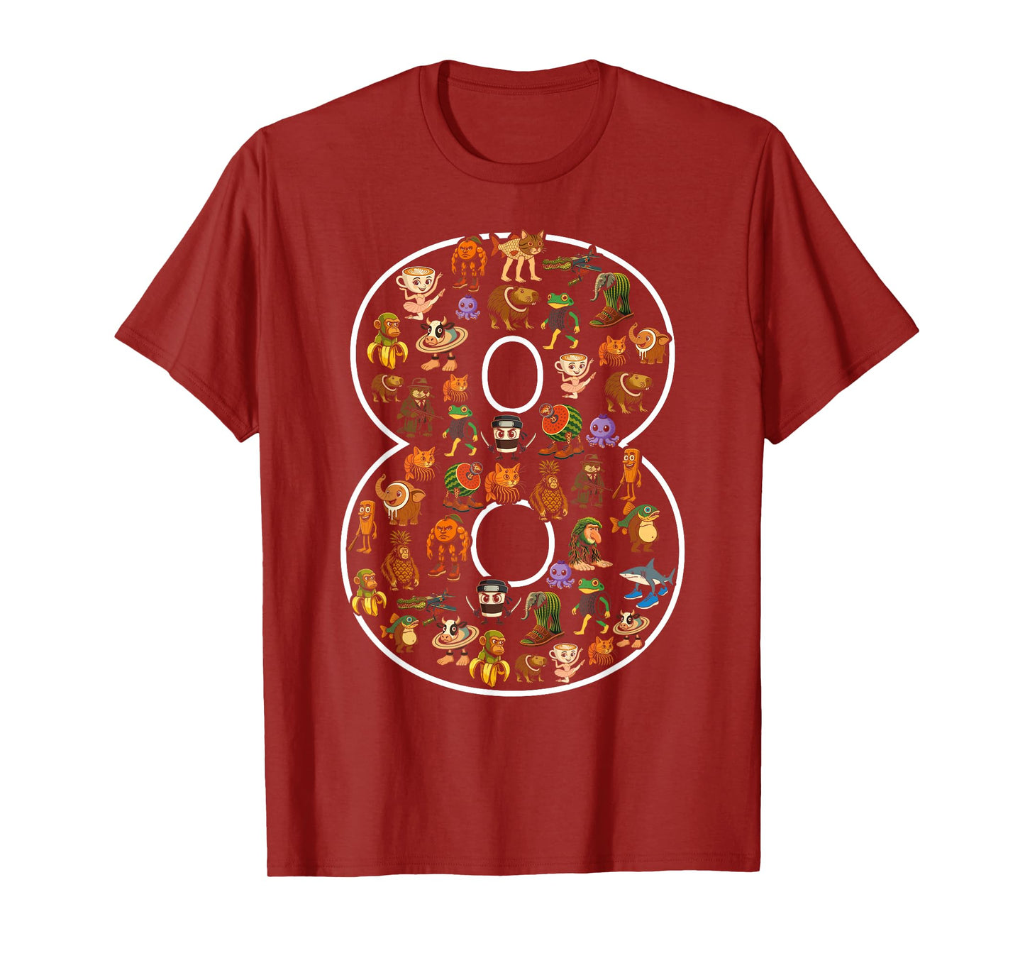 Italian Brainrot Birthday 8 Age Meme 8th Kids Boys Girls T-Shirt