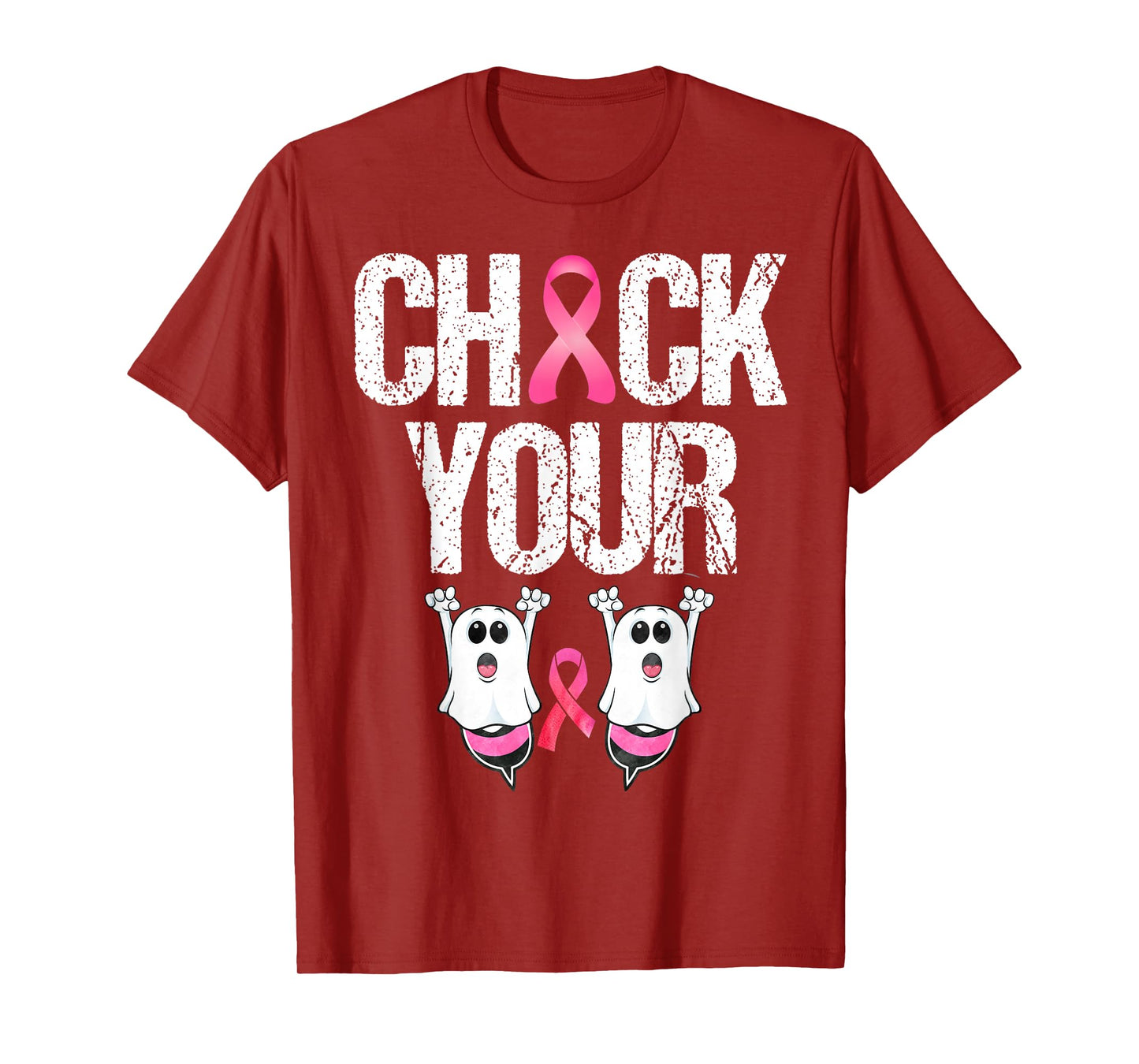 Check Your Boo Bee Funny Ghost Halloween Cancer Breast Pink T-Shirt