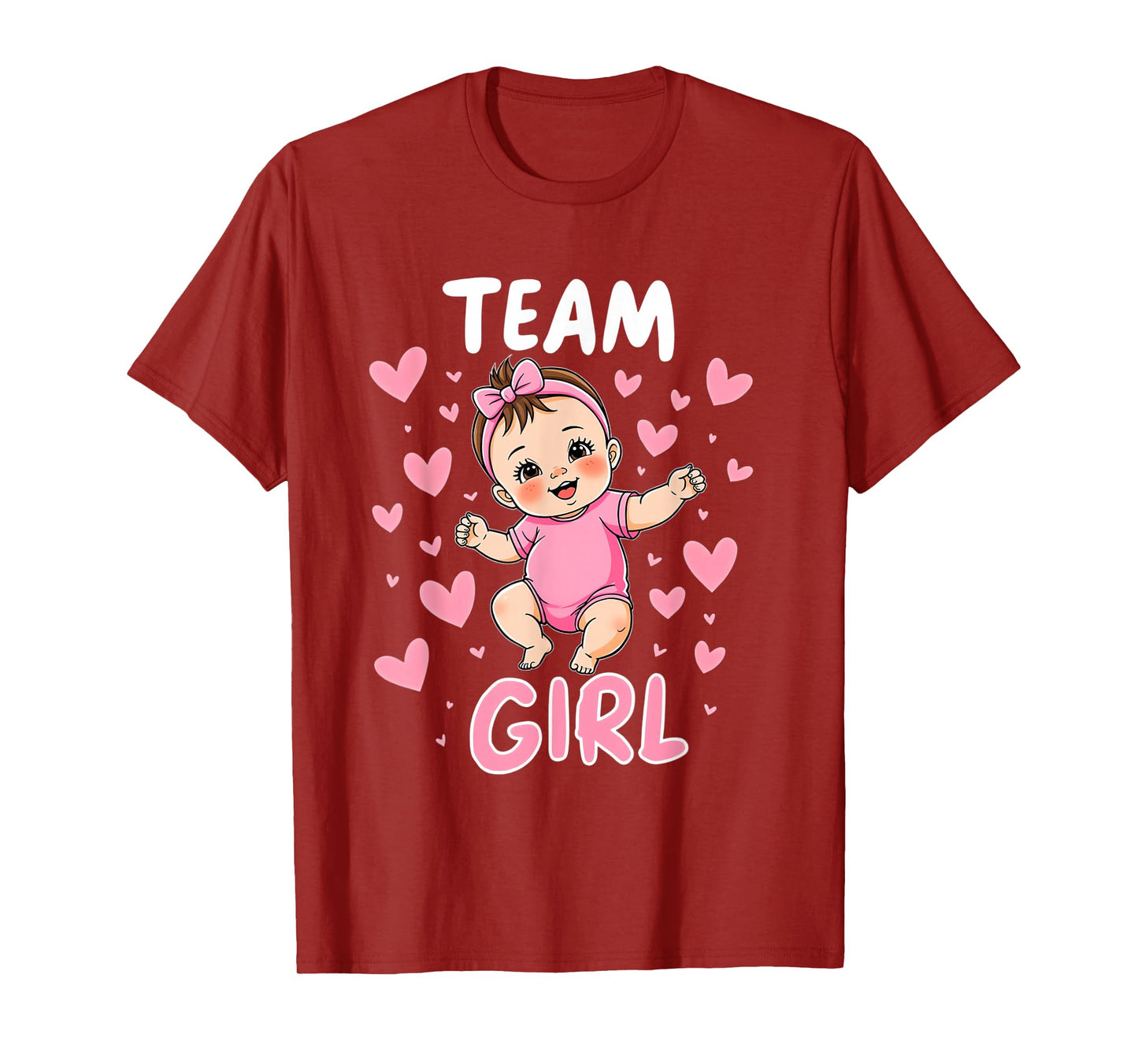 Team Girl Design Baby Girl Gender Reveal T-Shirt