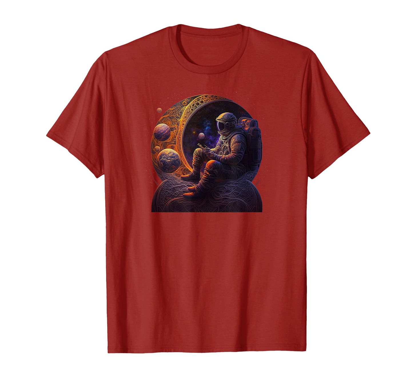 Meditating Astronaut Planets Meditation Astral Travel T-Shirt