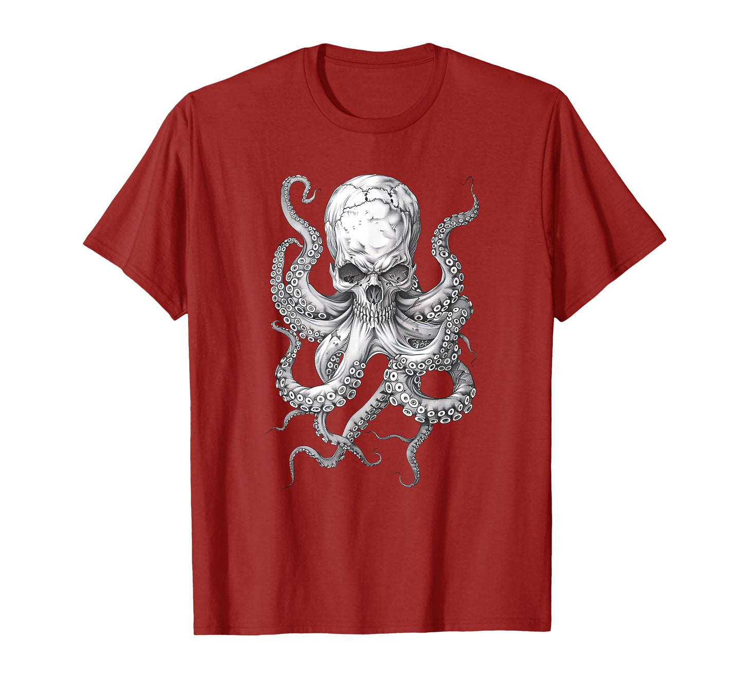 Vintage Skull Octopus Kraken Ocean Monster Goth Grunge Art T-Shirt