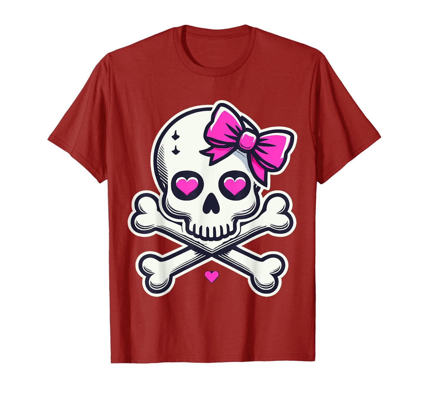 Skull with Bow Pink Girl Skull Halloween T-Shirt