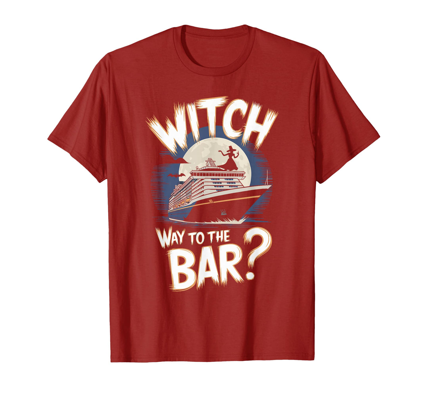 Witch Way to the Bar Funny Halloween Cruise T-Shirt