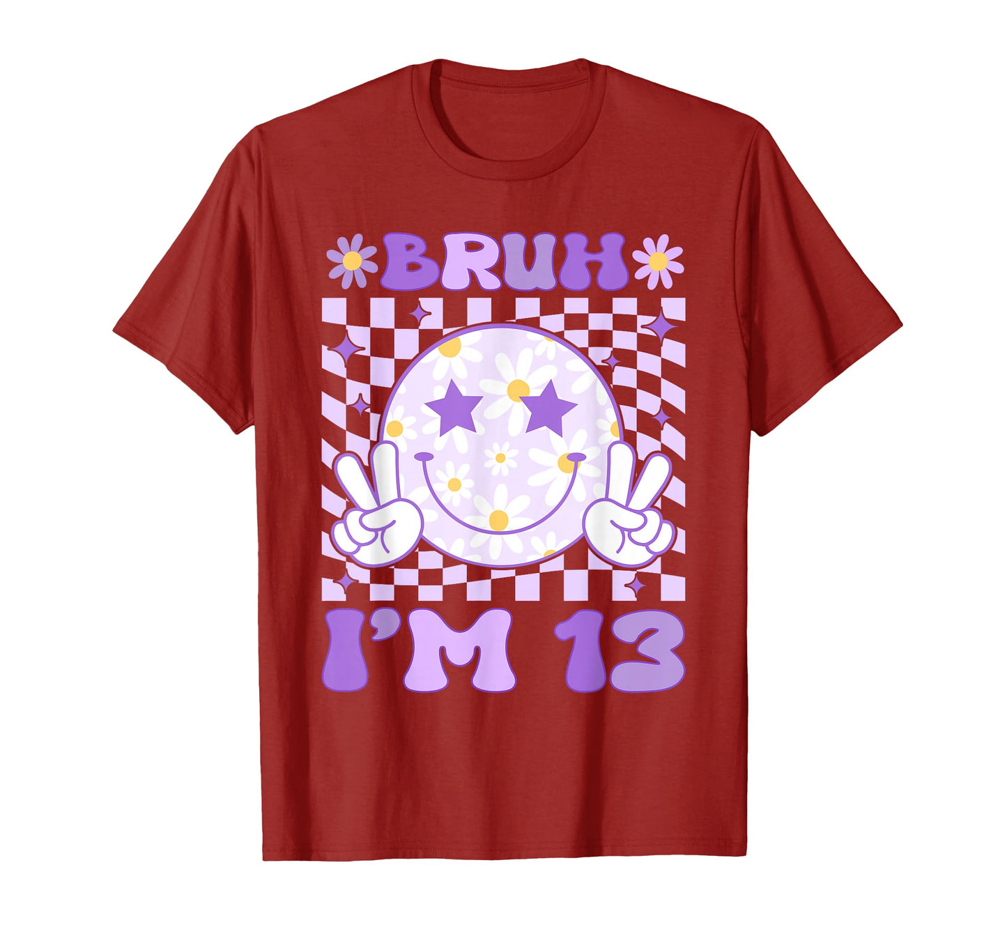Bruh I'm 13 Years Old Purple Birthday Teens 13th Birthday T-Shirt