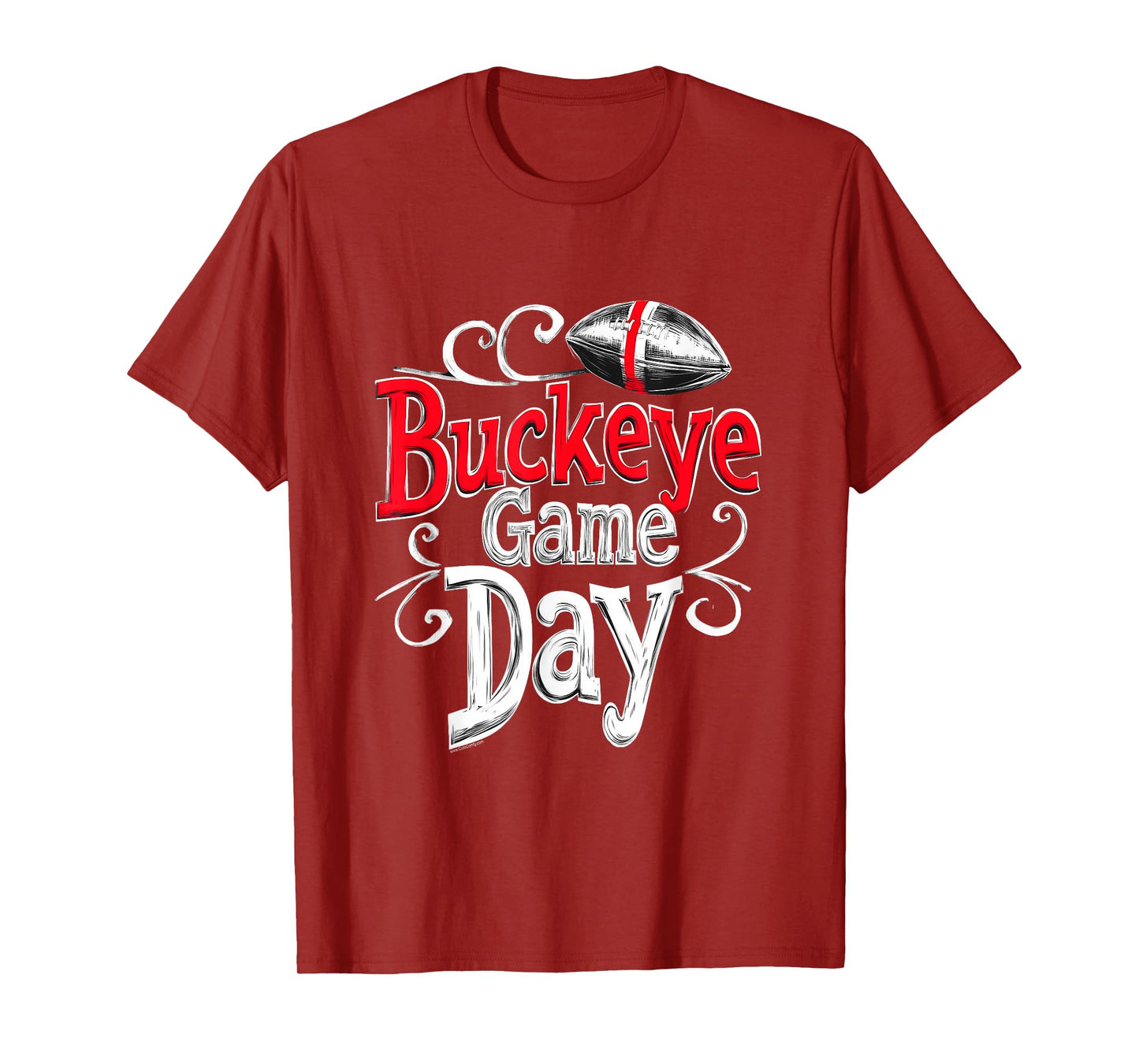 Buckeye Game Day Ohio Home State Vintage Swirl T-Shirt