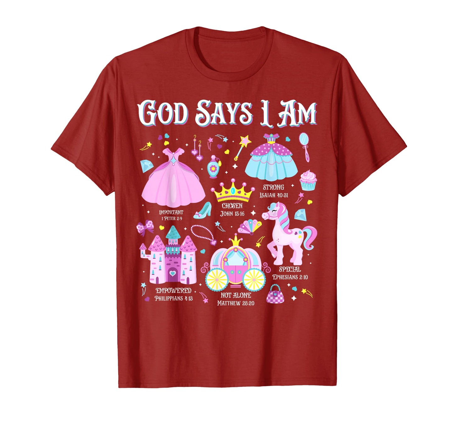 God Says I Am Princess Christian Cute Bible Readers Girl T-Shirt