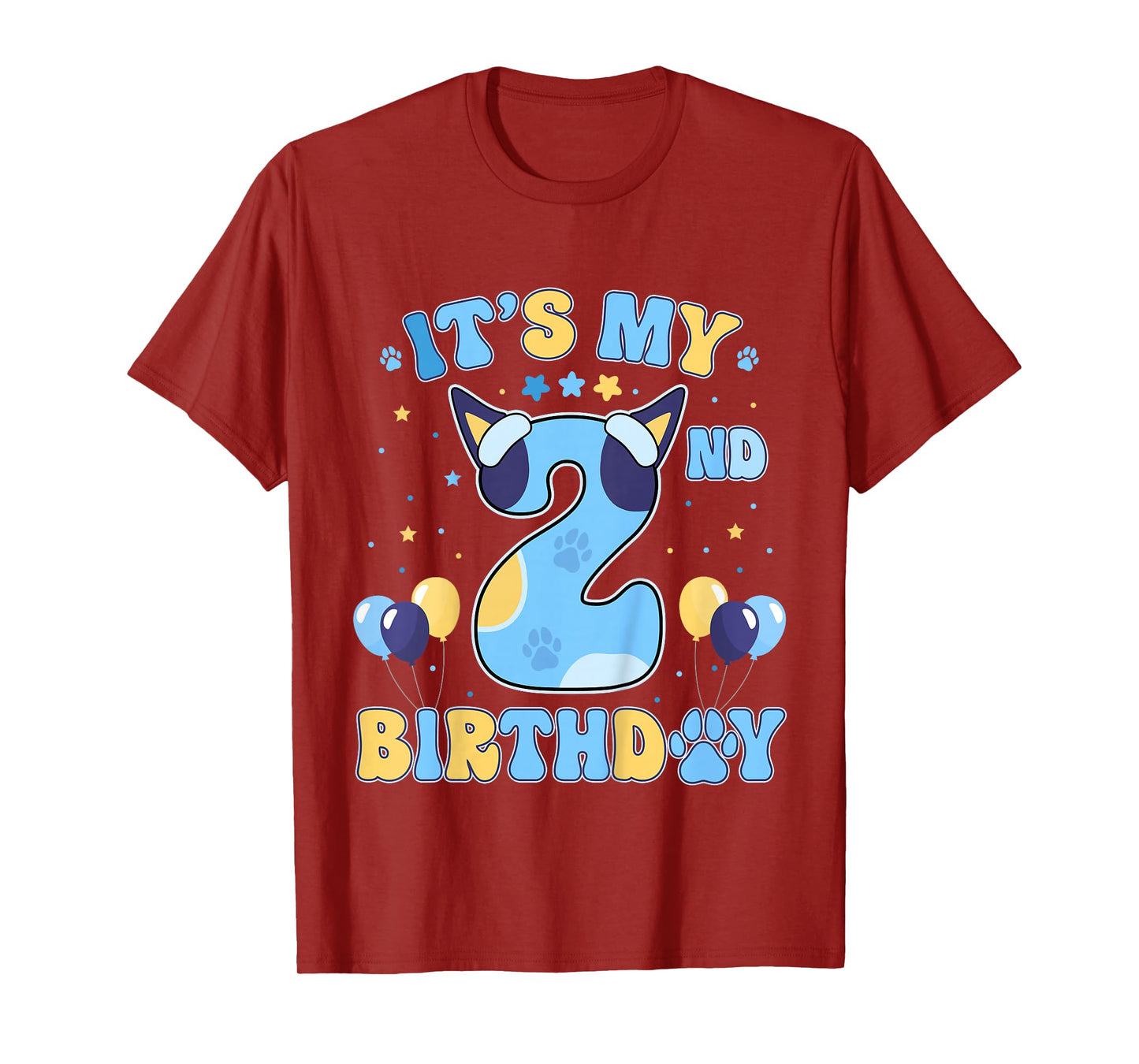 Kids Its my 2nd Birthday Boy Blue Dog Theme Party Cool 2 Year Old T-Shirt