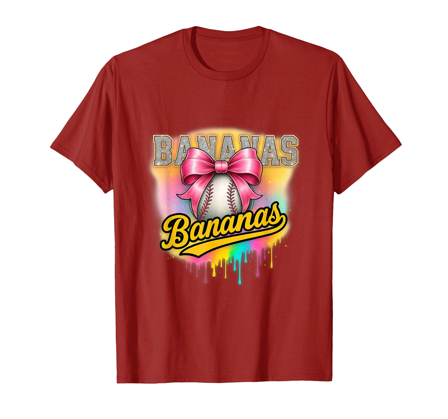 Vintage Retro Bananas Name Coquette Bow Gifts T-Shirt
