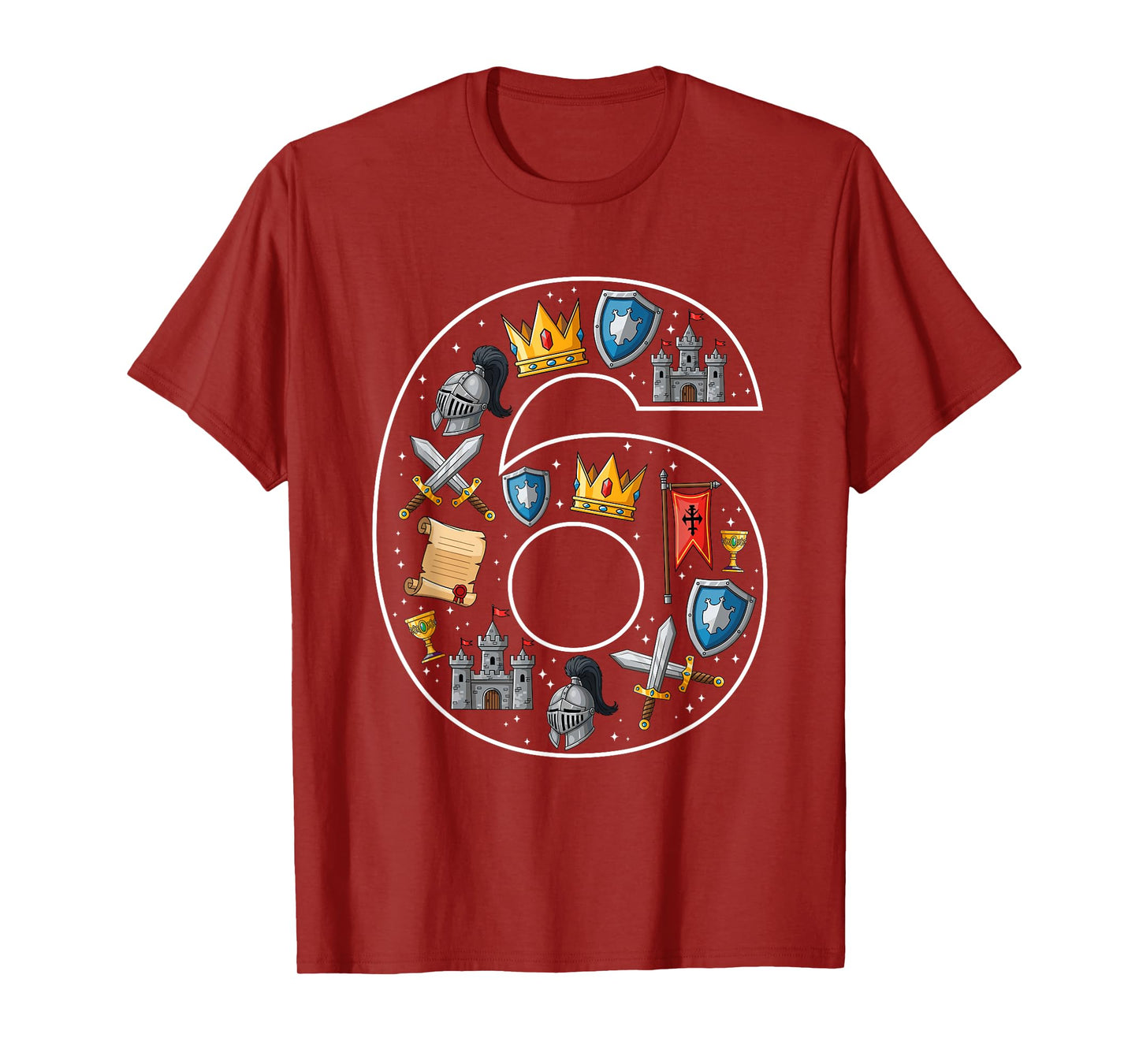6th Birthday Knight Castle 6 Years Old Boys Medieval T-Shirt