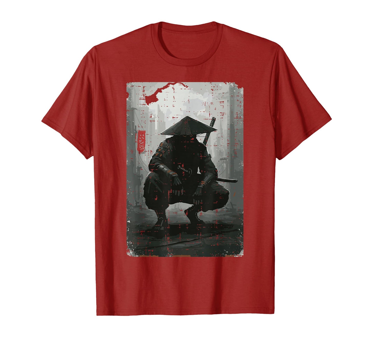 Japanese Samurai Warrior Hat Ronin Ukiyoe Art Men Women Kids T-Shirt