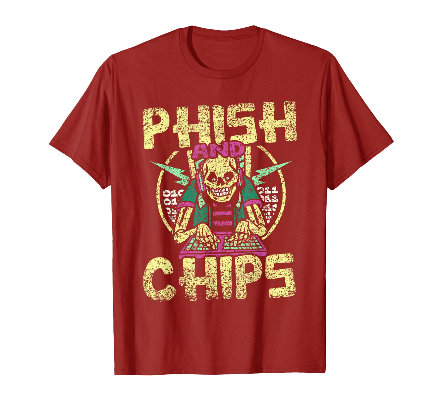 Phish And Chips Hacking Hack It Computer Hacker T-Shirt