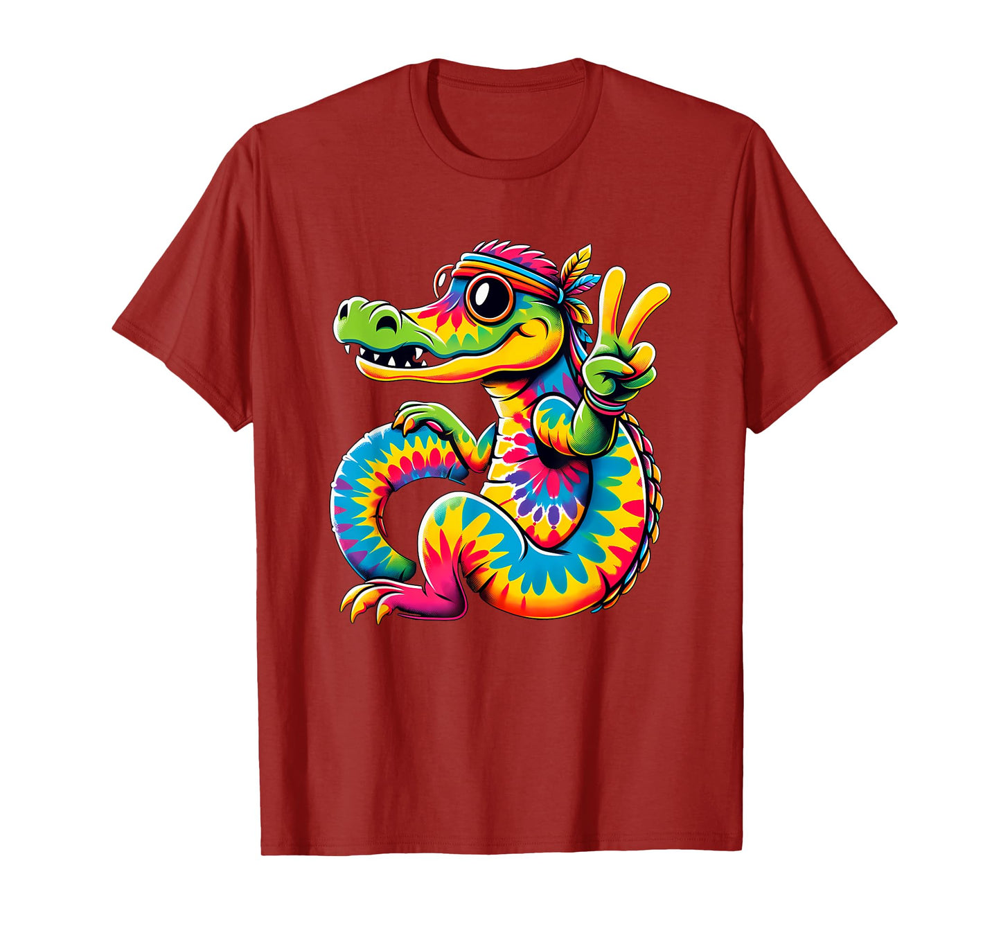 Peace Sign Tie Dye Alligator T-Shirt