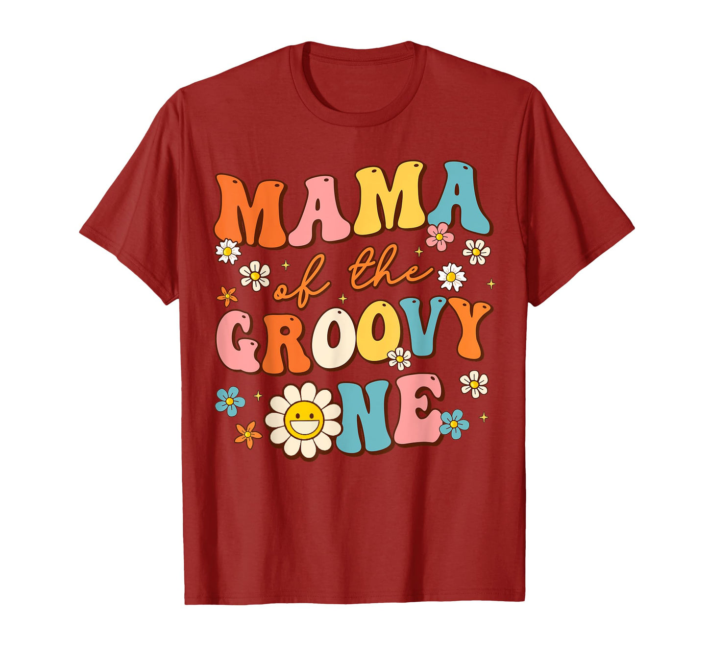 Mama Of The Groovy One 1st Birthday Pregnancy Announcement T-Shirt