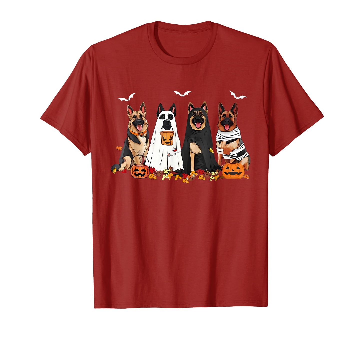 Funny Ghost German Shepherd Halloween Dog Mom Dog Witch T-Shirt