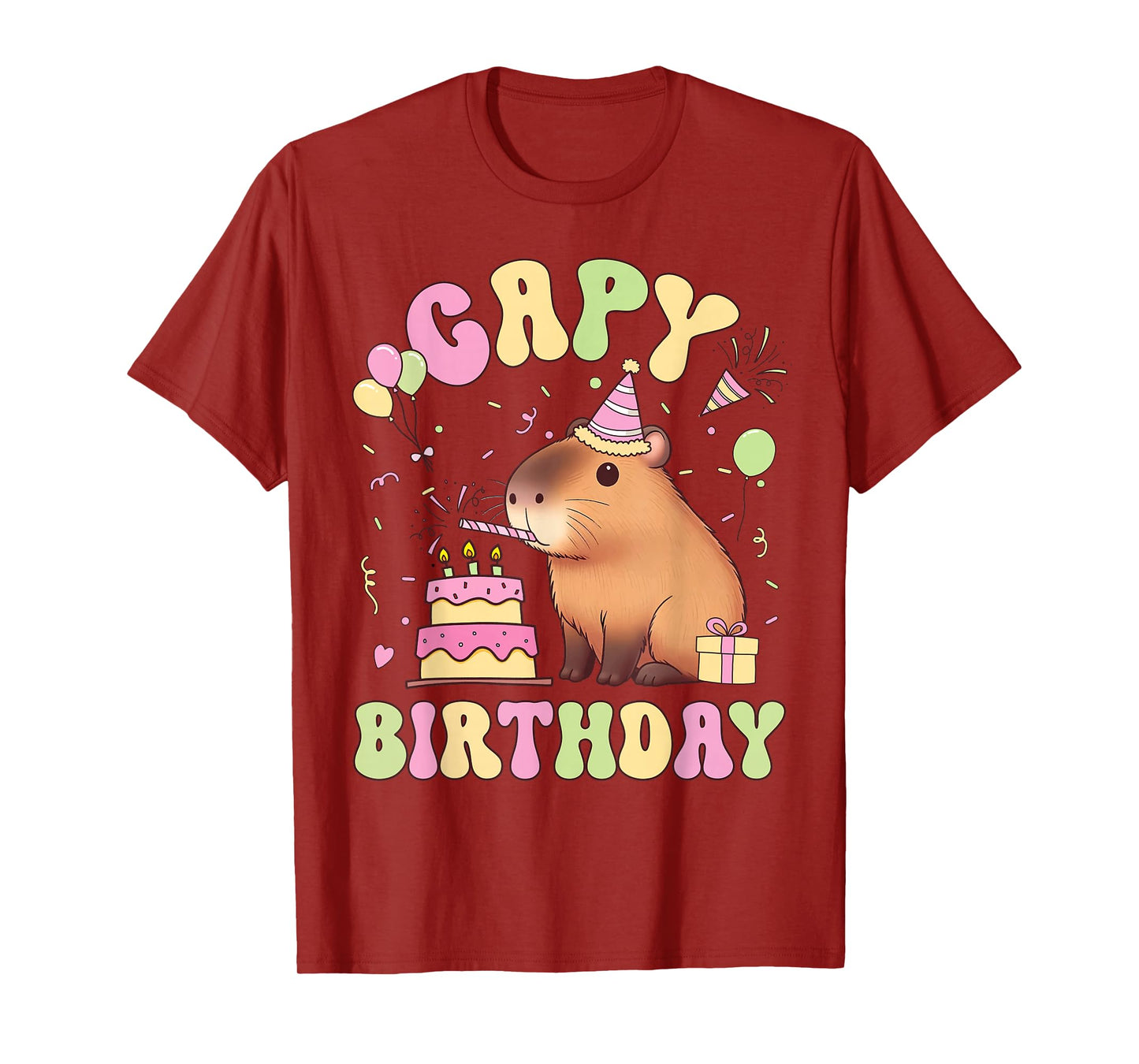 Funny Cute Capy Birthday Funny Capybara Animals Boys Girls T-Shirt