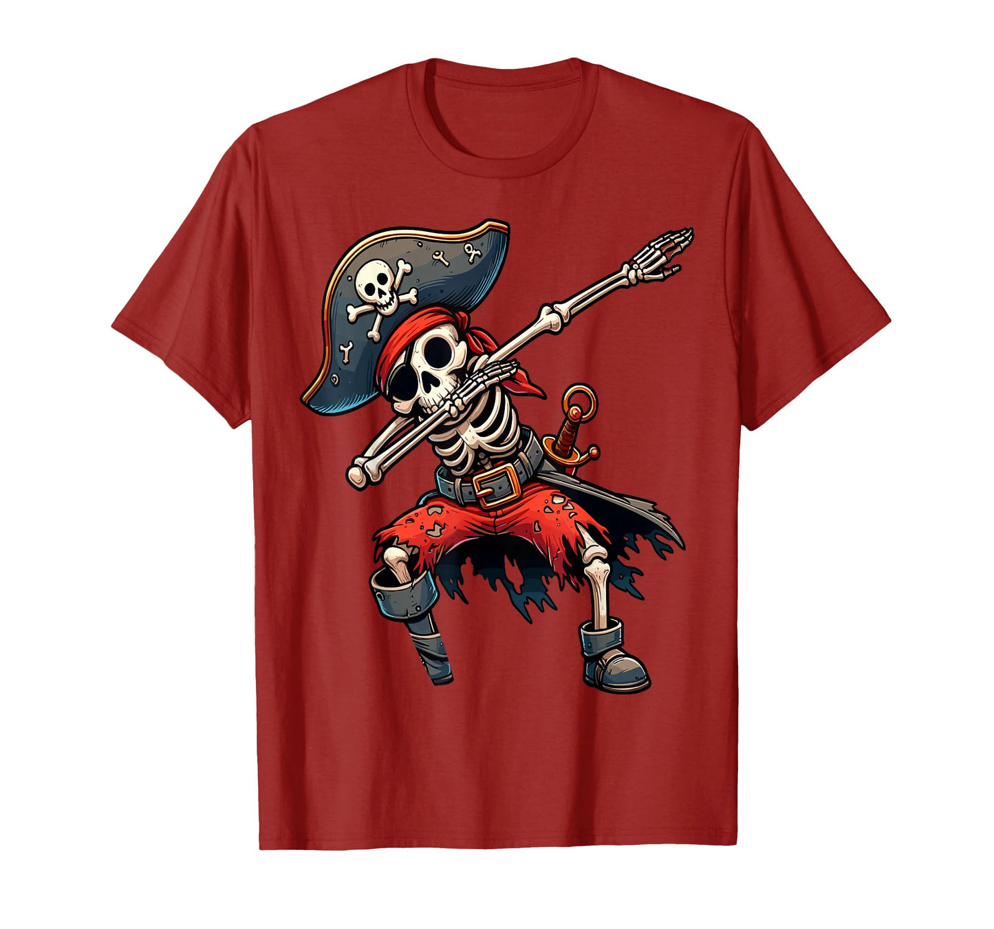 Dabbing Skeleton Pirate Kids T-Shirt