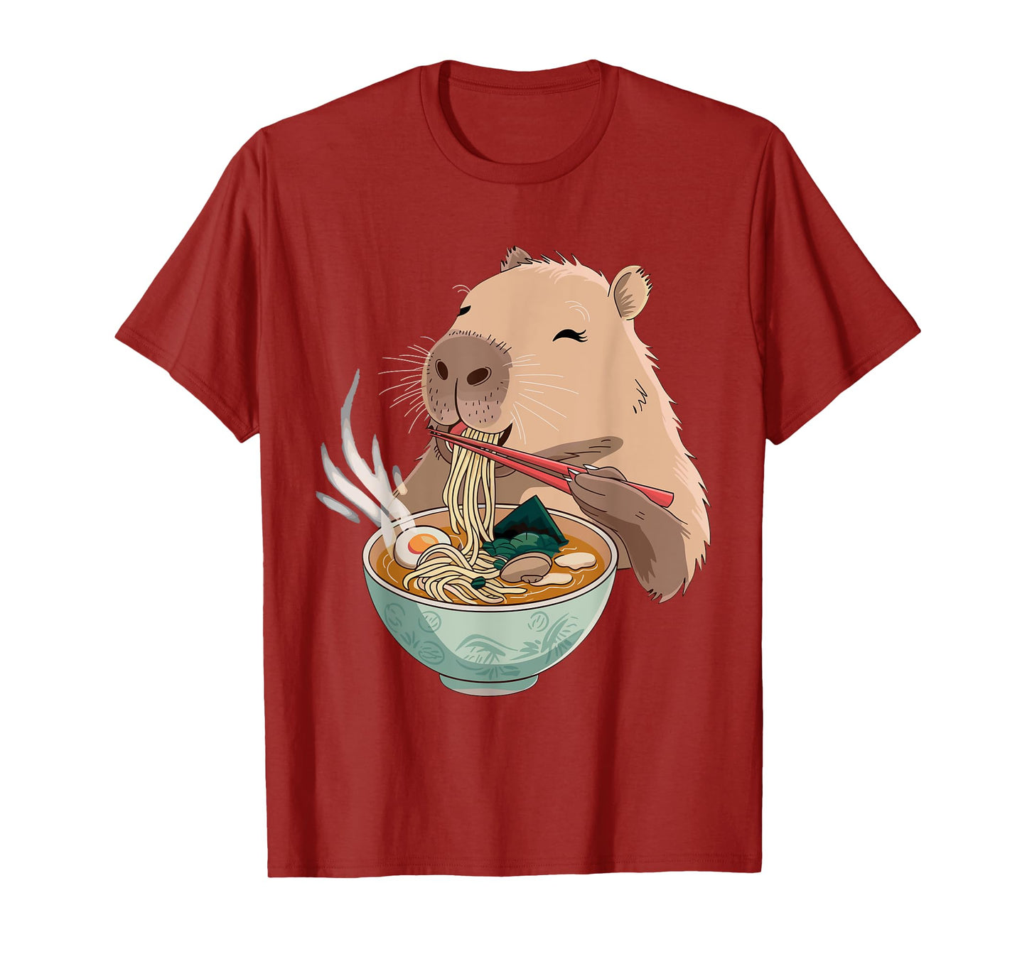 Kawaii Capybara Eating Japanese Ramen Men Women Girls Kids T-Shirt