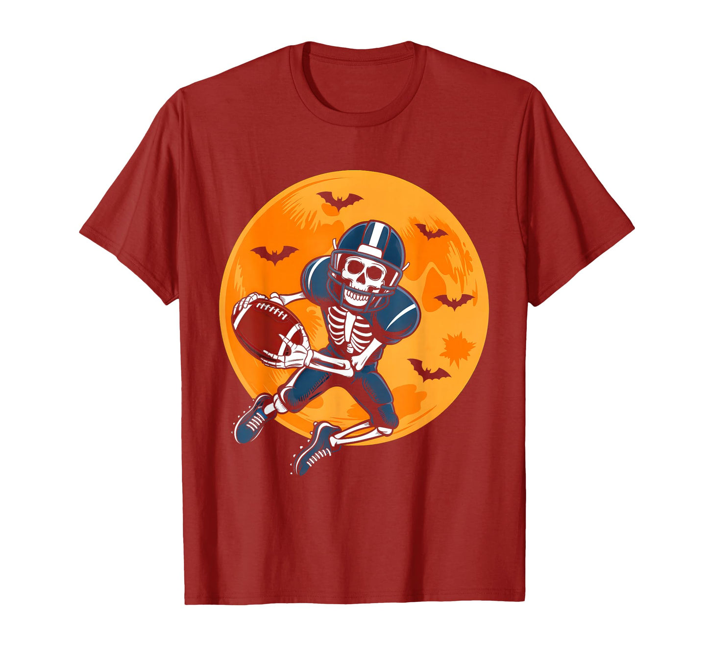 Skeleton Playing Football Halloween Costume Boys Men Kids T-Shirt