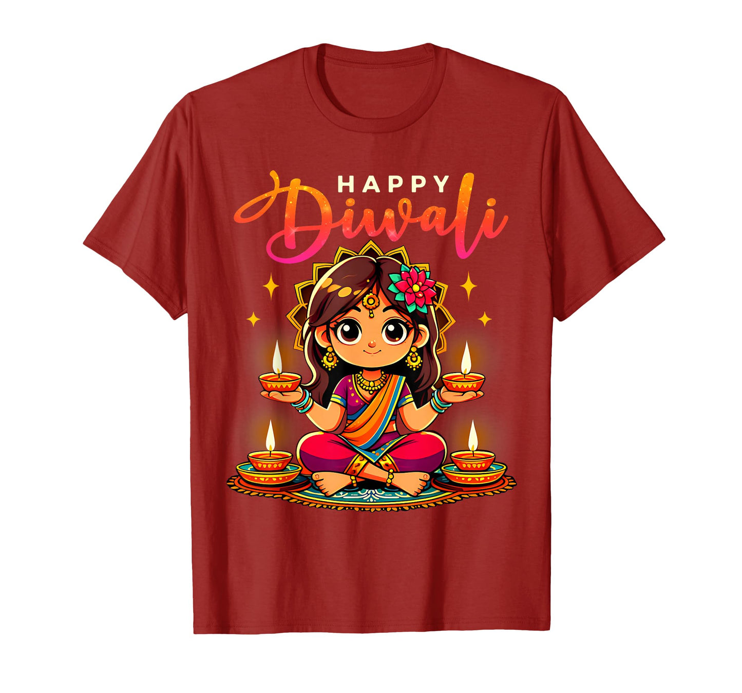 Happy Diwali Funny Festival Proud Indian Girl Kids Toddlers T-Shirt