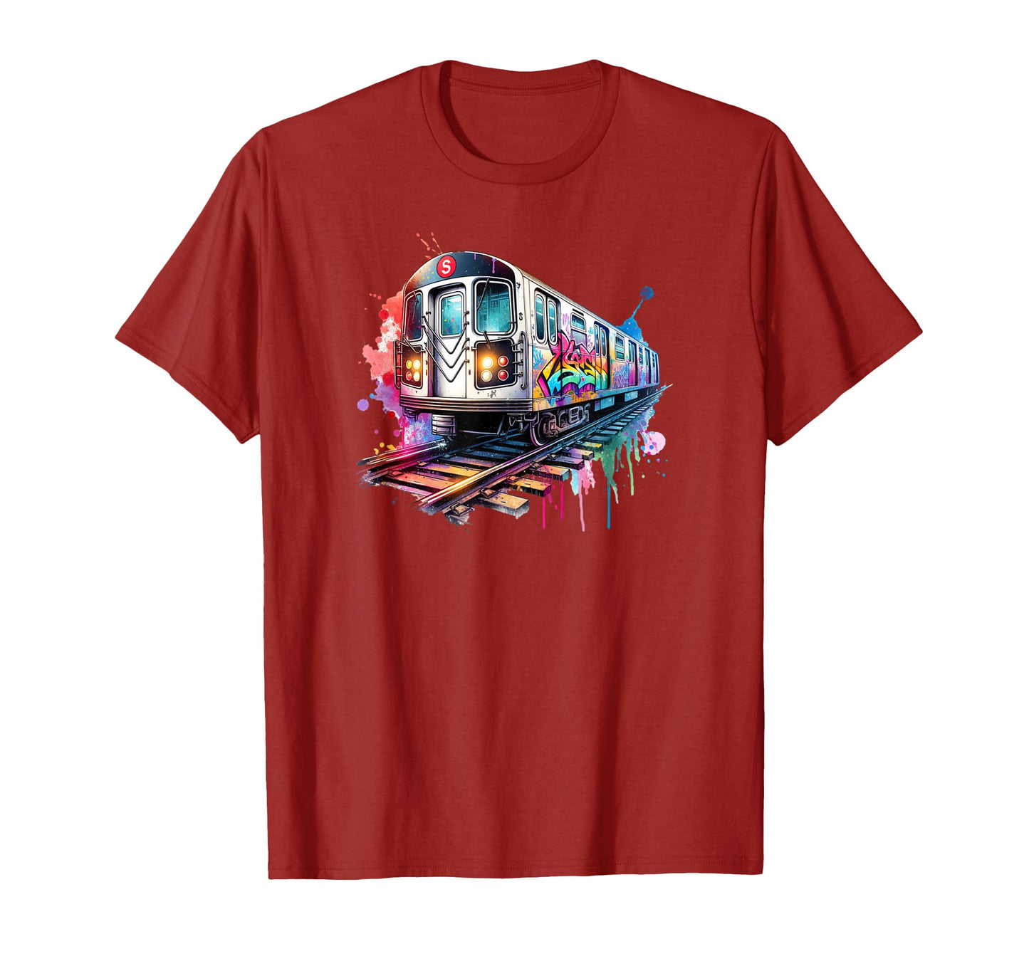 New York trains watercolor style, NYC subway car retro T-Shirt