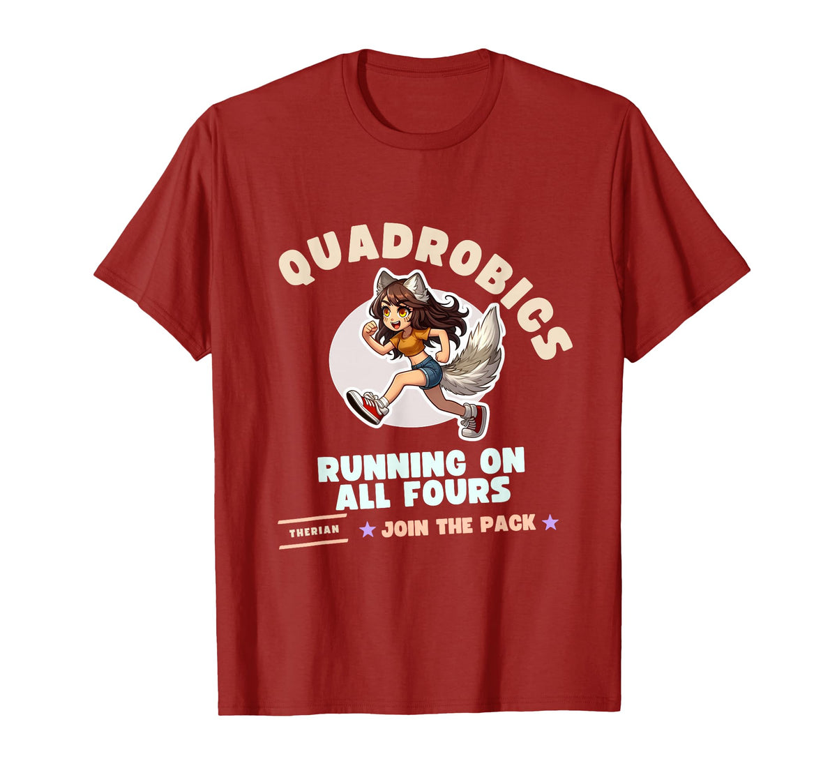 Quardrobics Therian Gear For Teen Tween Girl Fox Wolf Cat T-Shirt