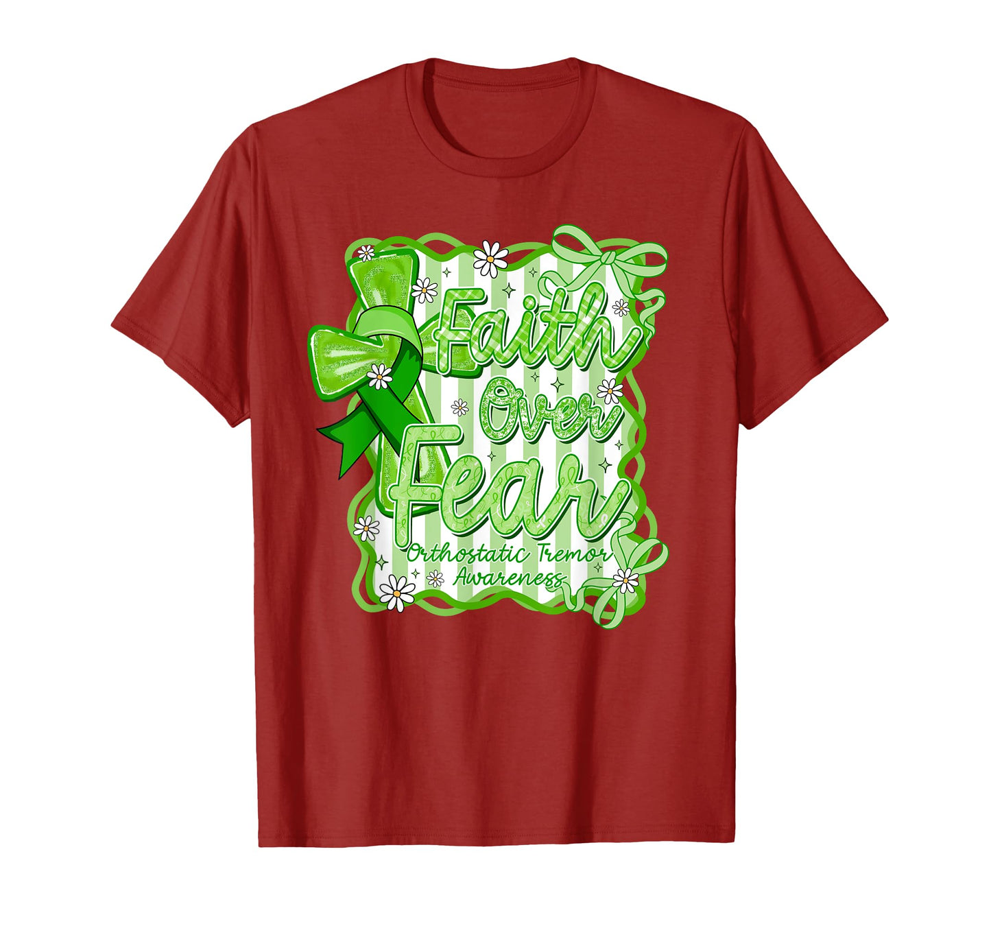 Preppy Orthostatic Tremor Awareness Faith Over Fear Coquette T-Shirt