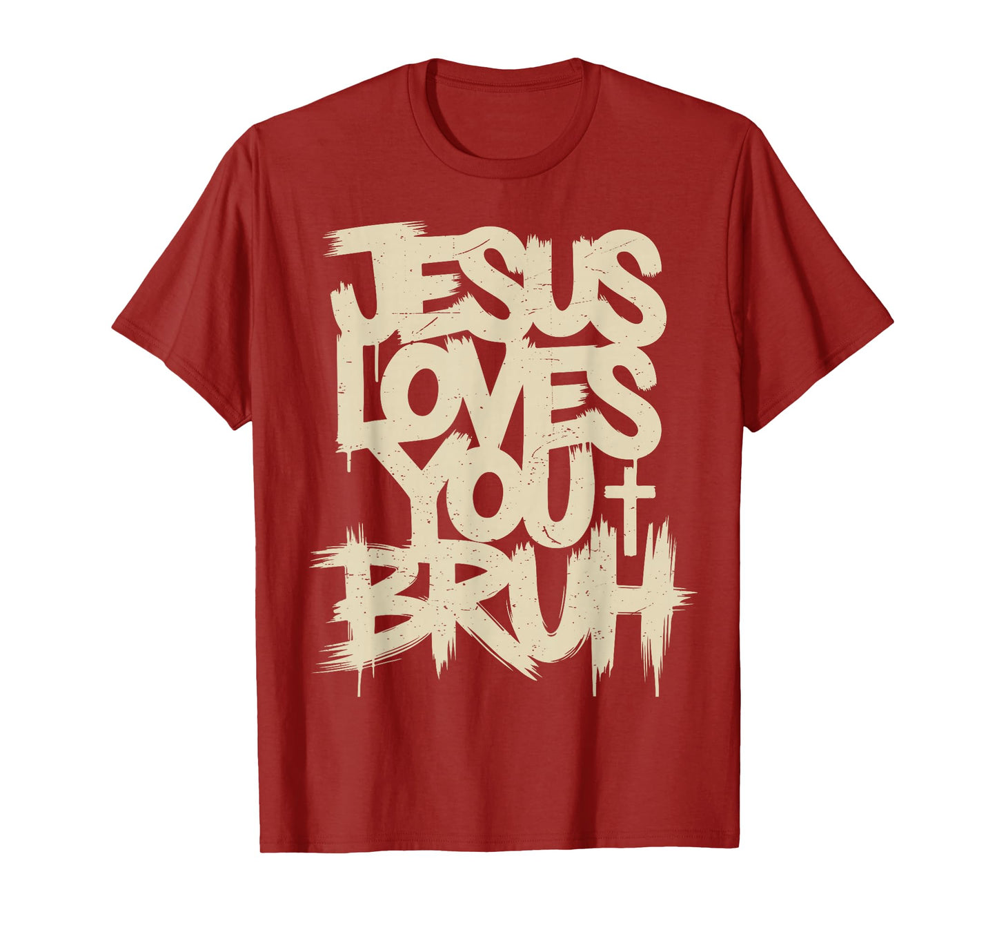 Boys Jesus Loves You Bruh Funny Christian Humor Faith T-Shirt