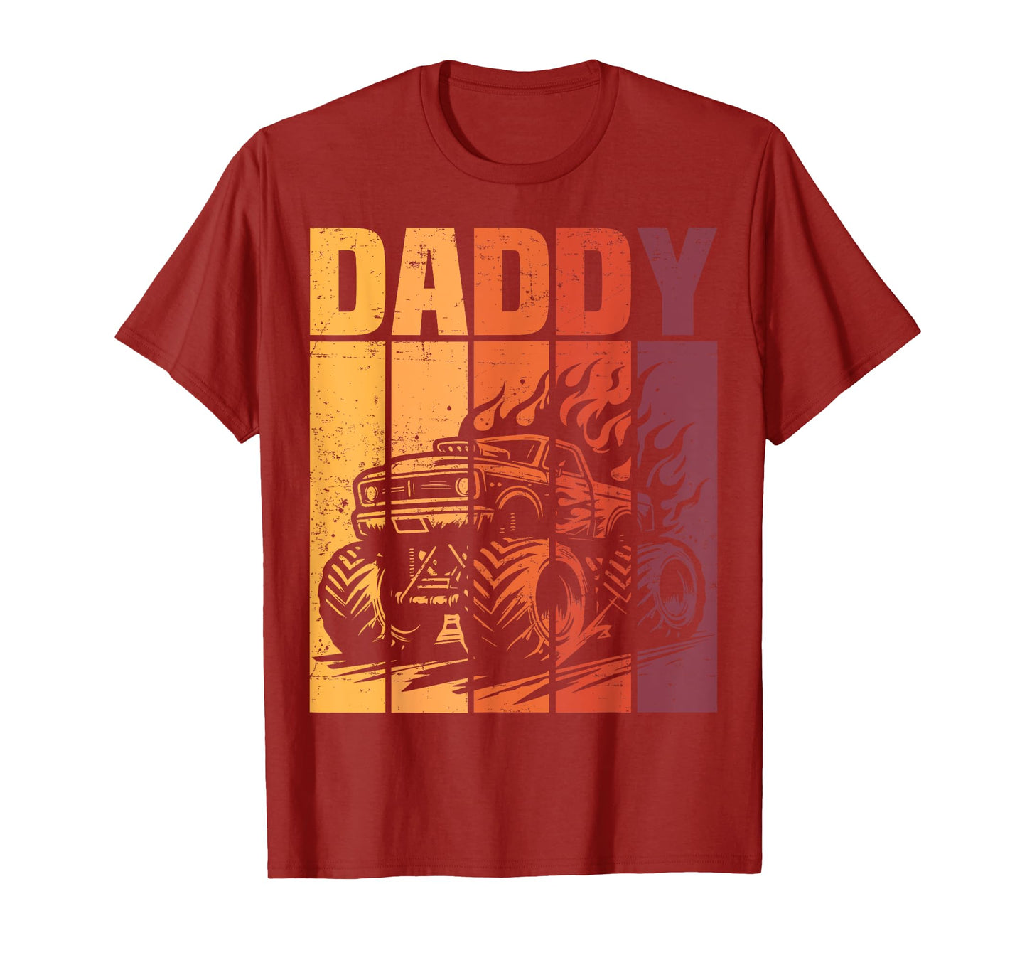 Retro Monster Truck Daddy Matching Family Birthday Party T-Shirt