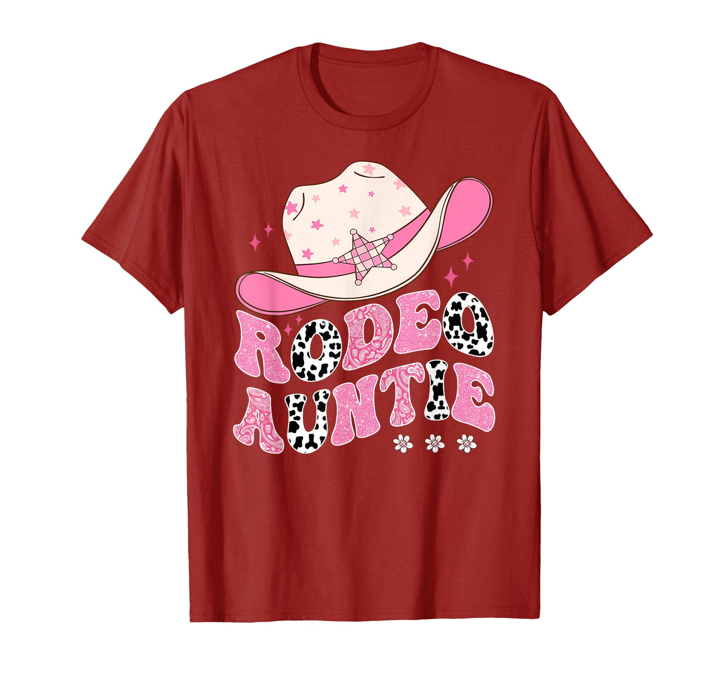 Rodeo Auntie Pink CowGirl 1St Birthday Family Matching T-Shirt