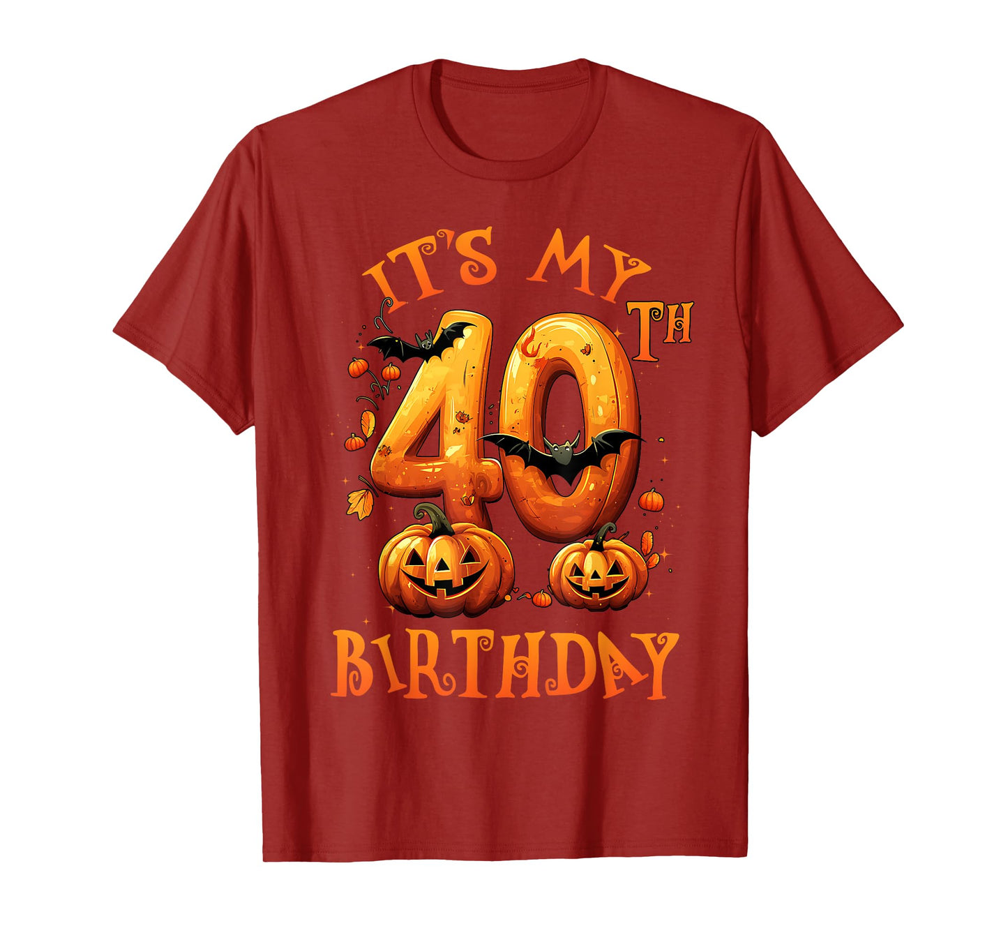 Boo It's My 40th Birthday Halloween Pumpkin 40 Years Old T-Shirt