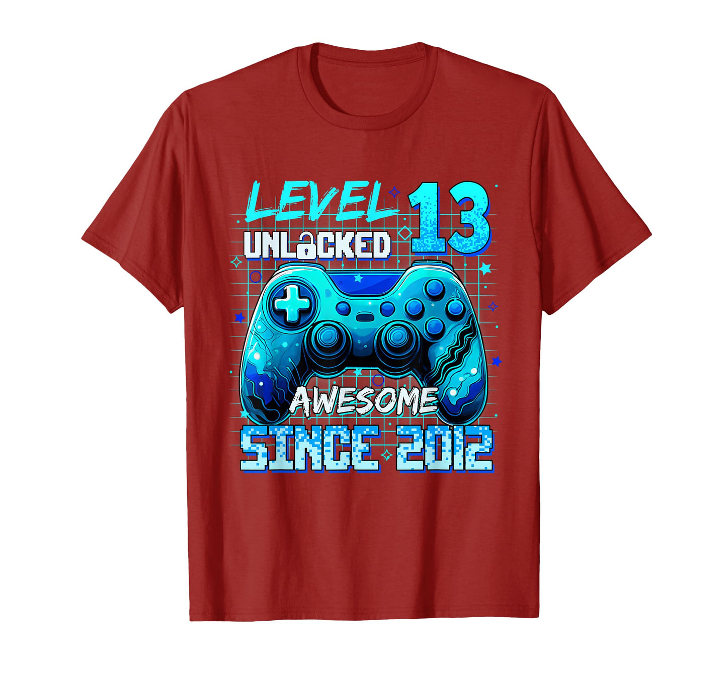 Level 13 Unlocked Awesome Since 2012 Birthday Gaming T-Shirt