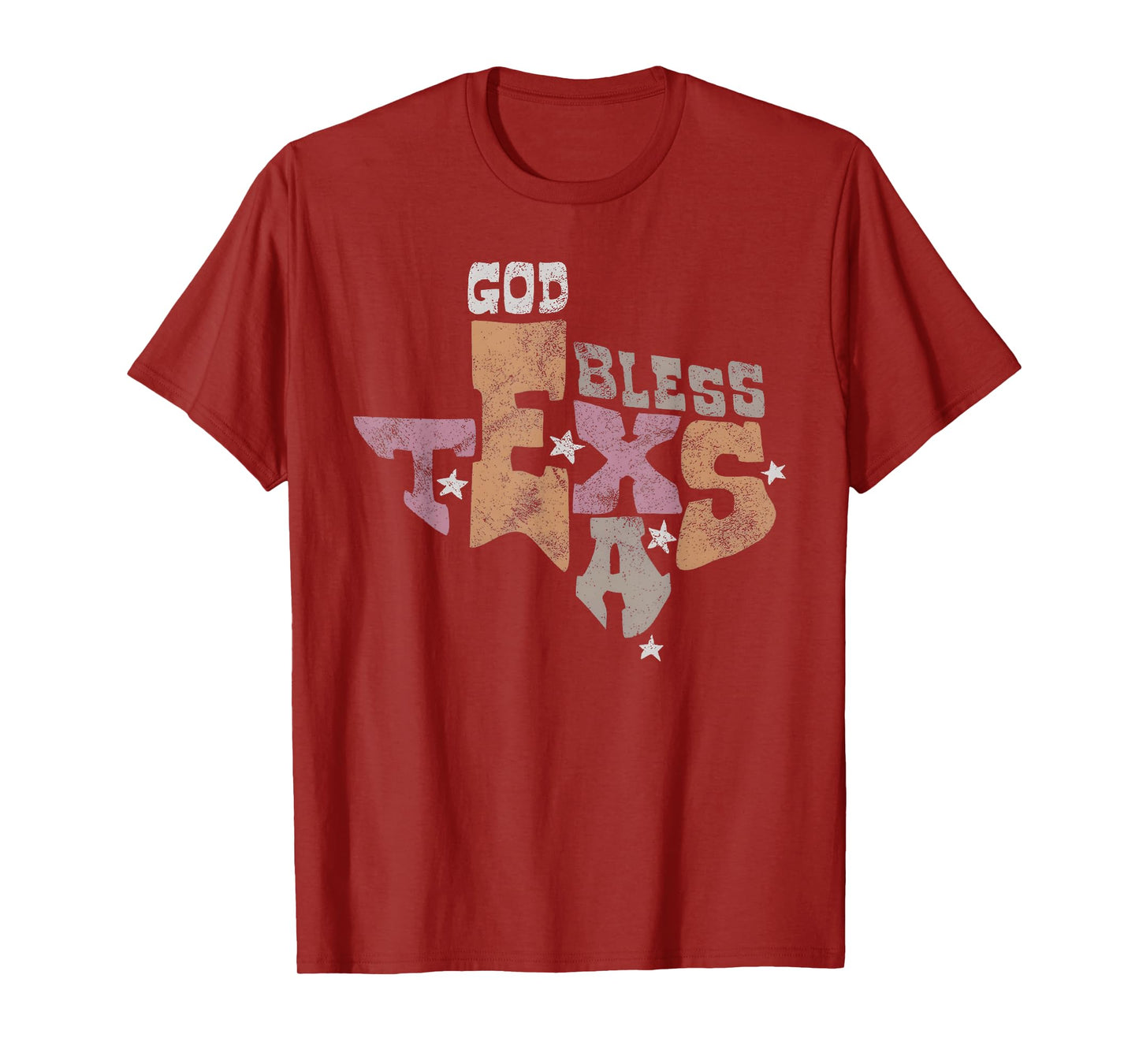 God Bless Texas Vintage Retro State Pride Graphic T-Shirt