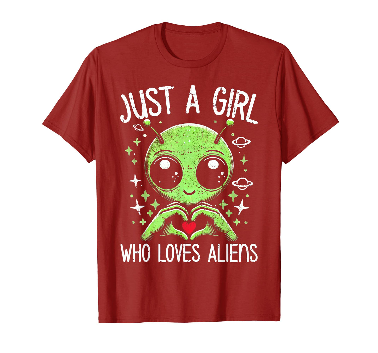 Cute Alien Lover Girls Funny Just a Girl Who Loves Aliens T-Shirt