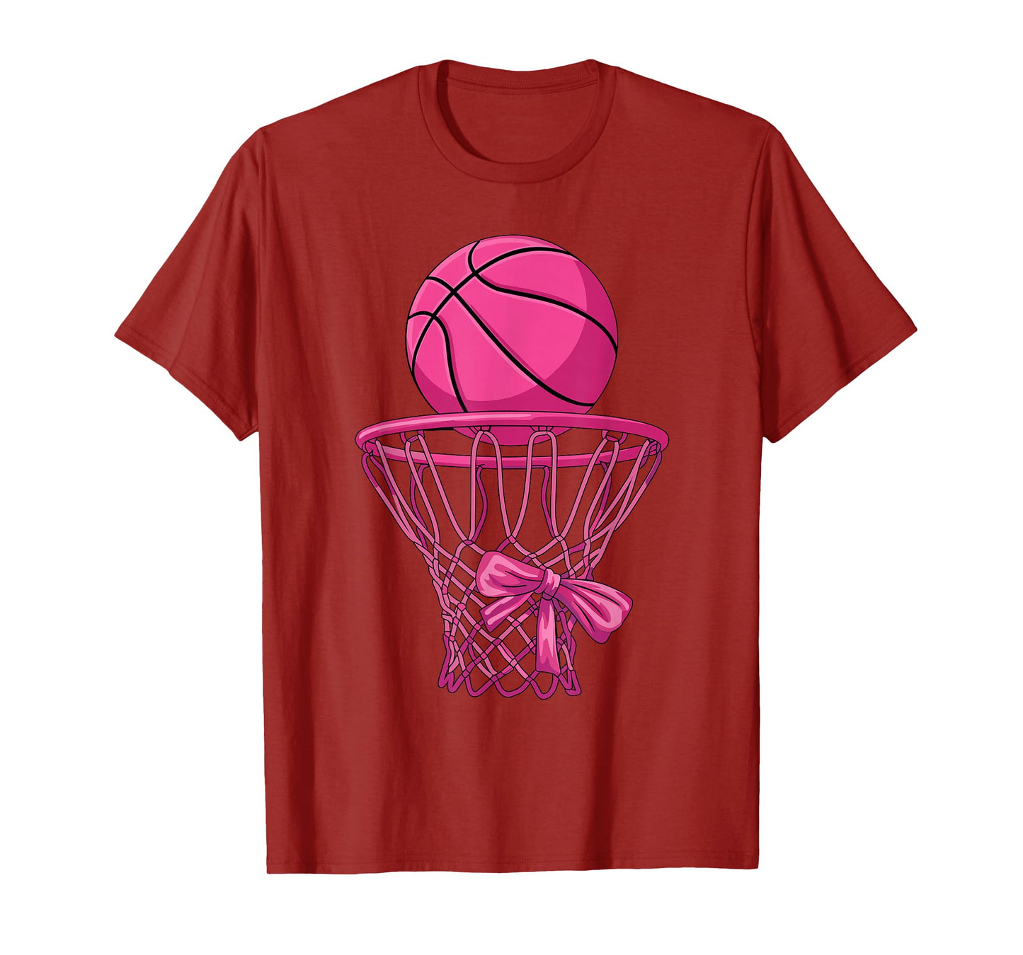 pink Coquette Bow Basketball pink basketball mom mama girls T-Shirt