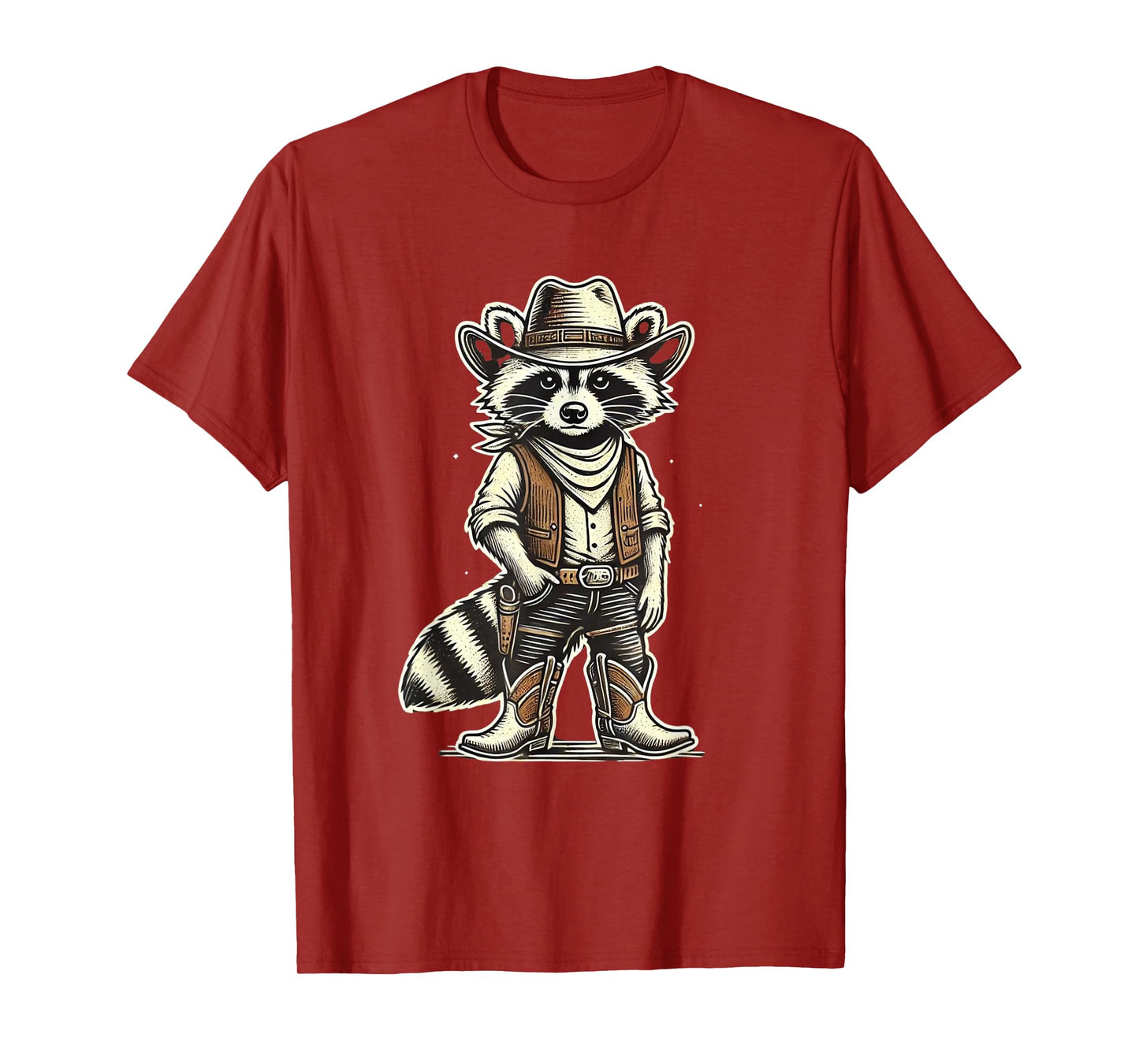 Raccoon Cowboy Cowgirl Racoons Vintage Country Western T-Shirt