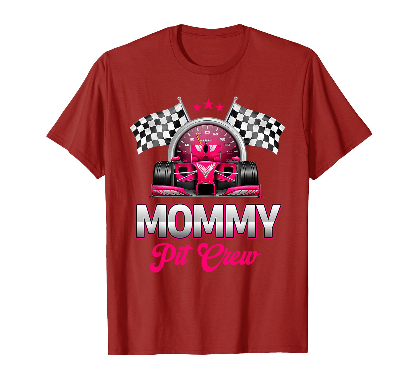Mommy Pit Crew Race Car Birthday Girl Party Racing Family T-Shirt