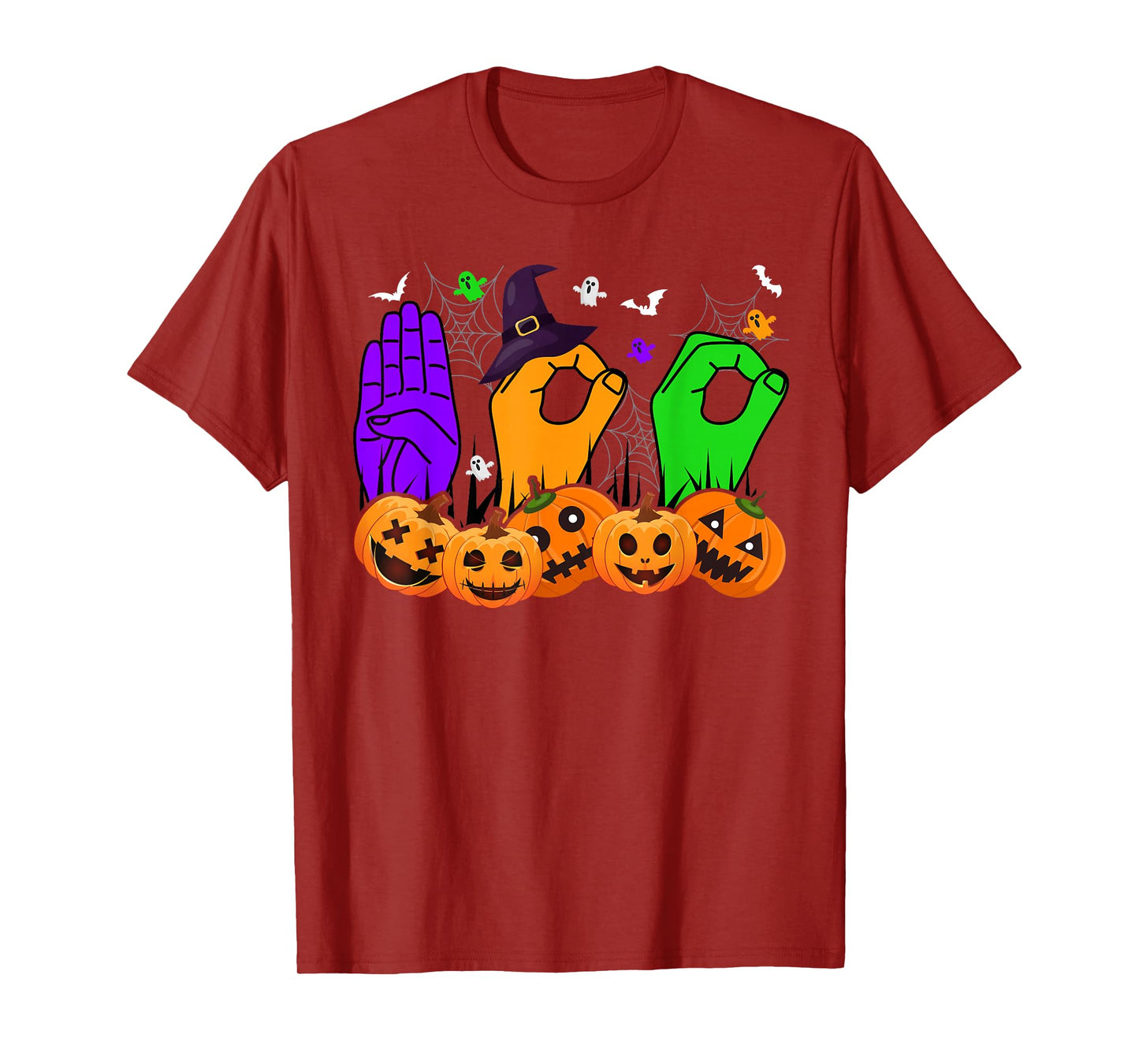 Boo Hands American Sign Language Pride ASL Halloween T-Shirt