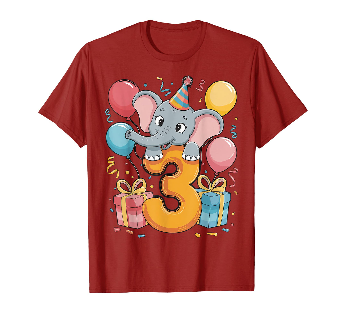 Elephant 3rd birthday boy girl 3 years old third Elephant T-Shirt