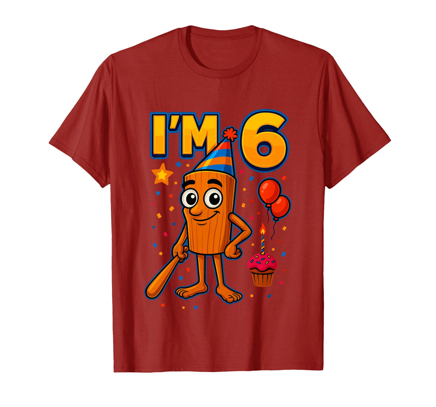 Boy Tung Tung Sahur 6 Year Old Italian Brainrot 6th Birthday T-Shirt
