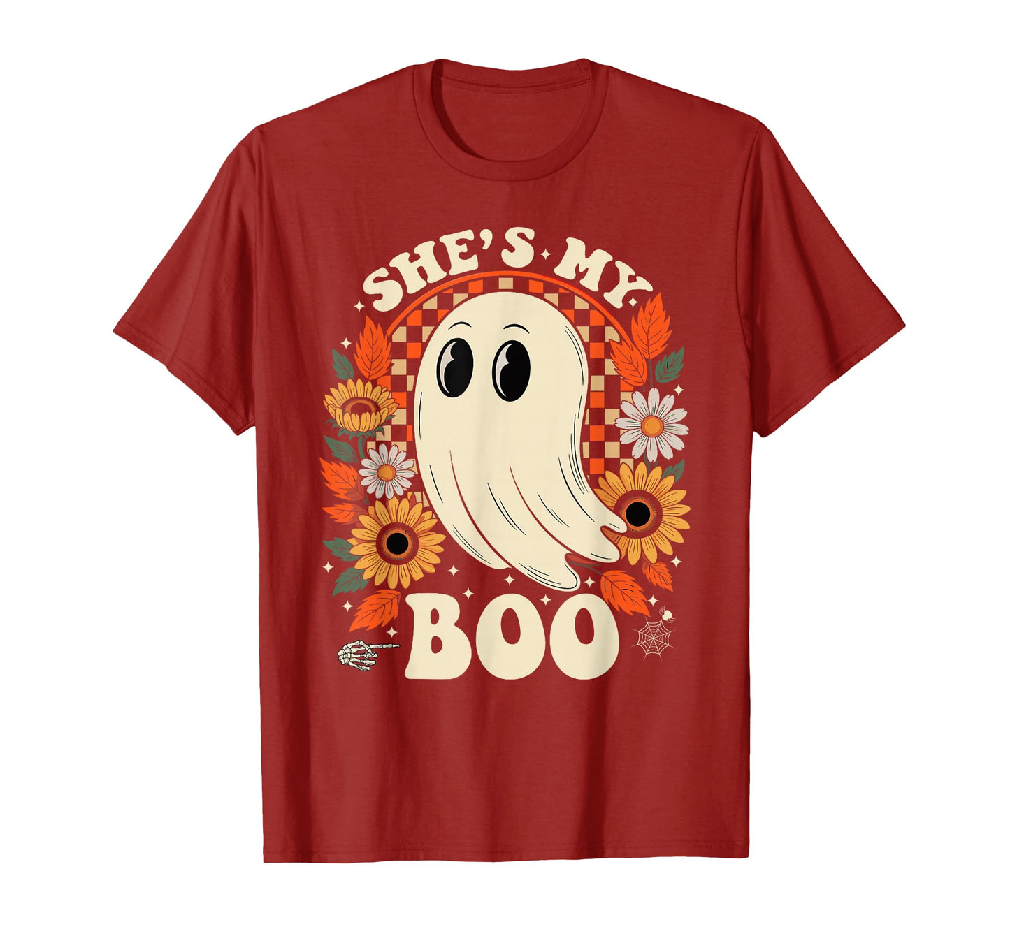 Couples She's My Boo Skeleton Matching Couple Halloween T-Shirt