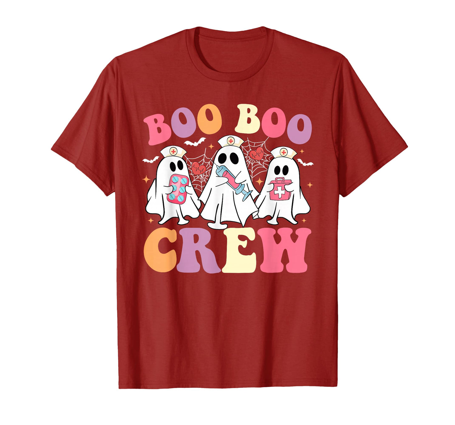 Funny Boo Boo Crew Halloween Costume Nurse Spooky Ghost T-Shirt