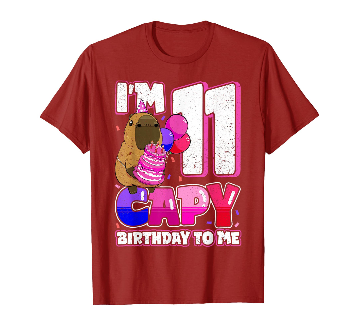 11 Years Capy Birthday to me Girls 11th Birthday Capybara T-Shirt