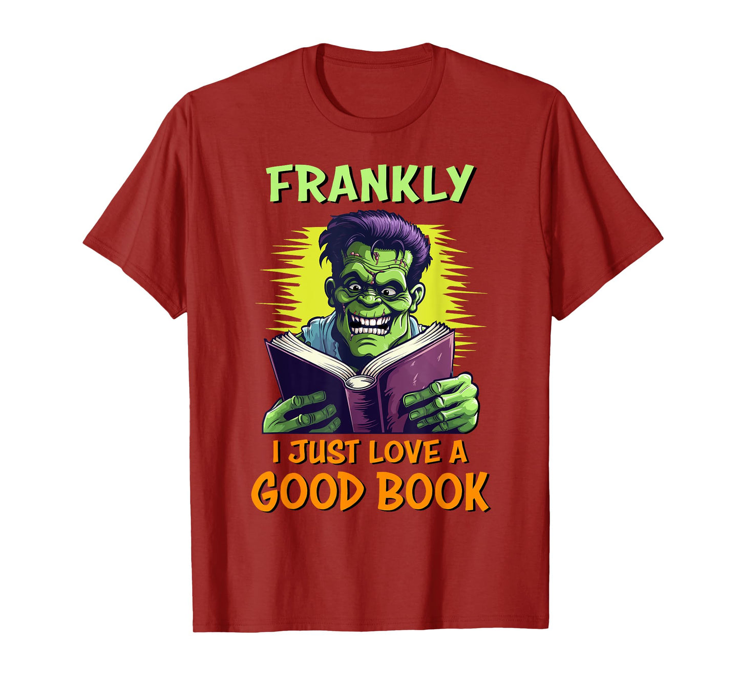 Funny Halloween Teacher Librarian Frankenstein Reading Books T-Shirt