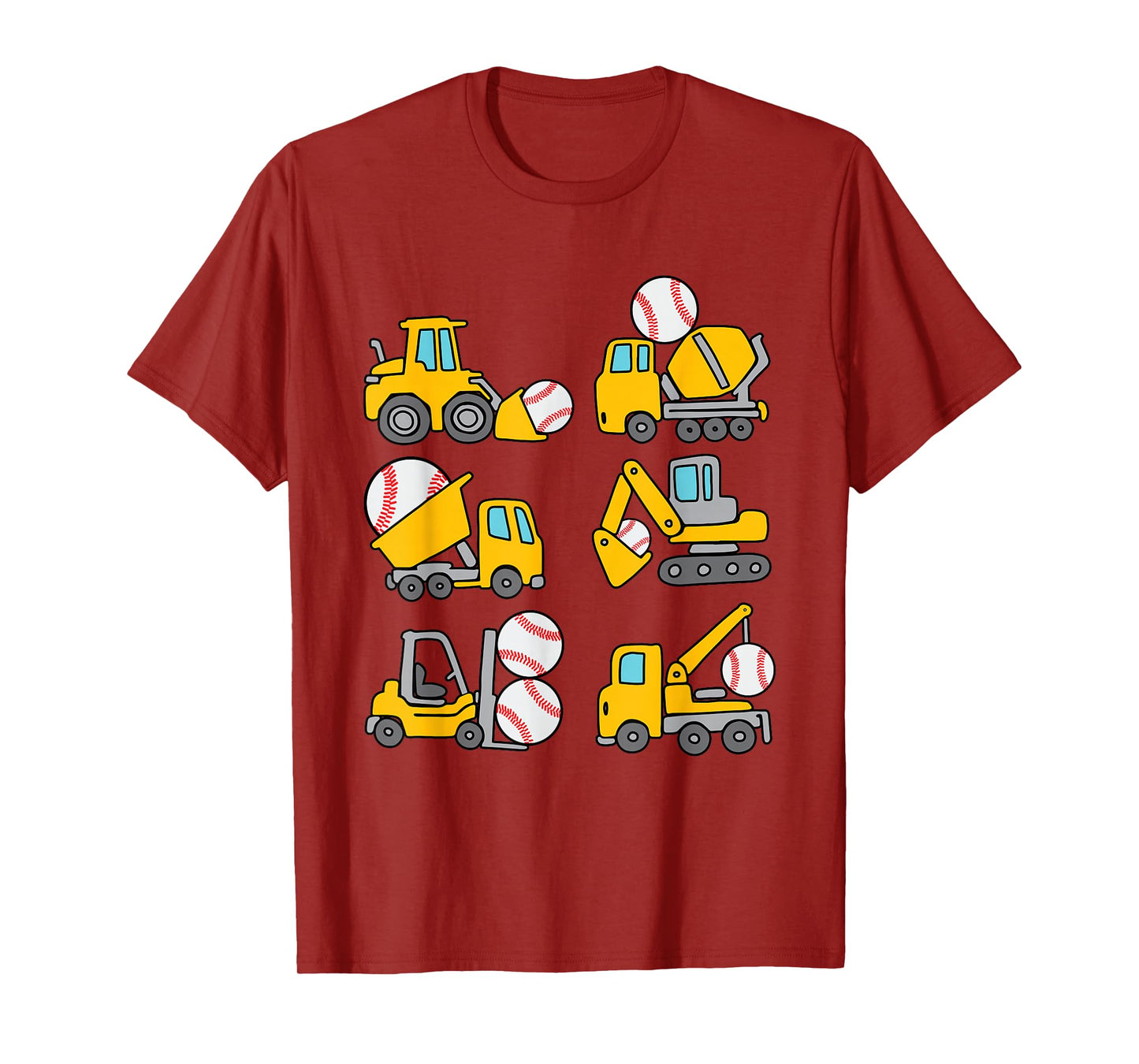 Baseball Diggers Kids Construction Trucks Toddler Boys T-Shirt