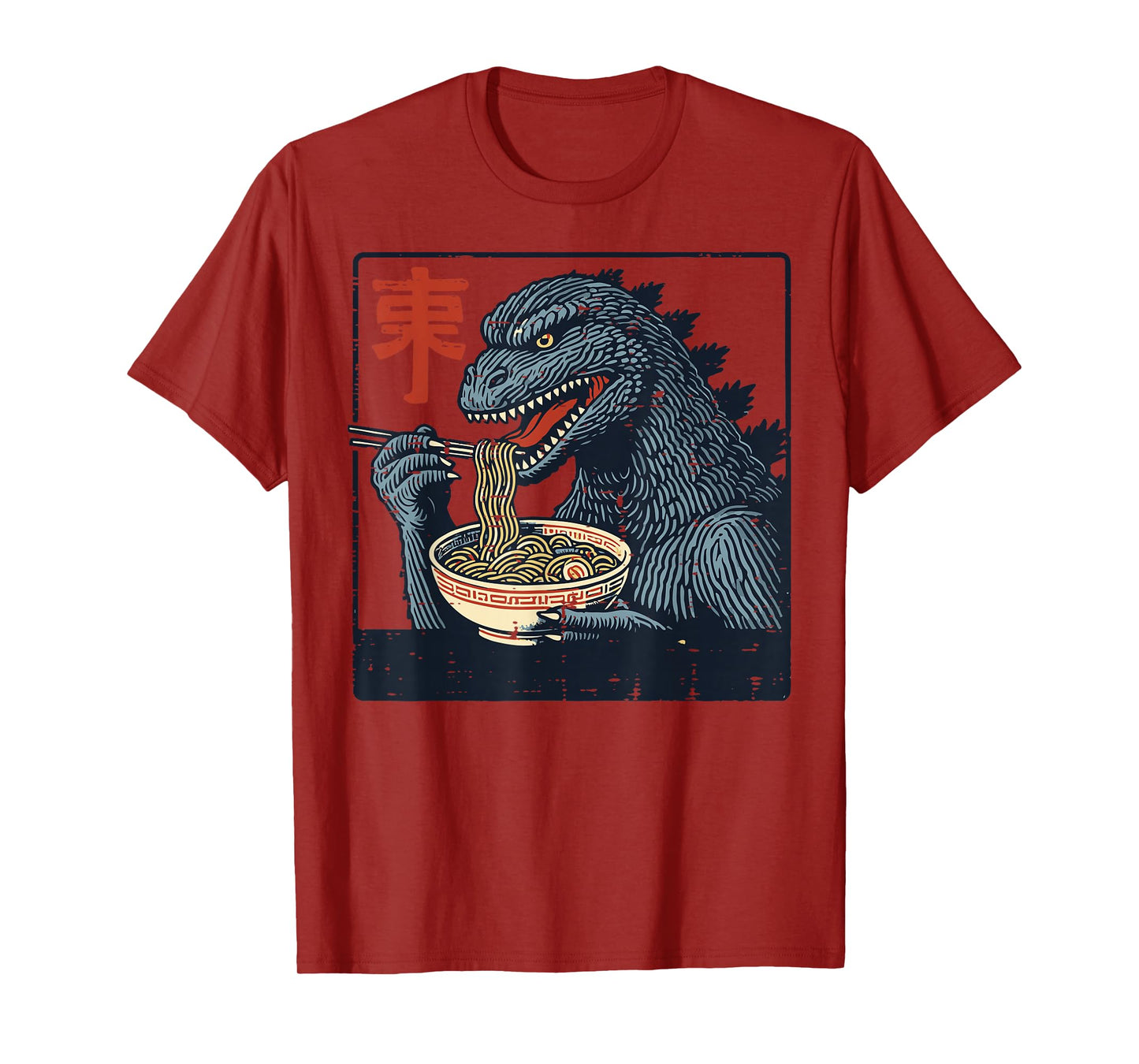 Japanese Kaiju Monster Ramen Ukiyo Art Noodle Women Men Kids T-Shirt