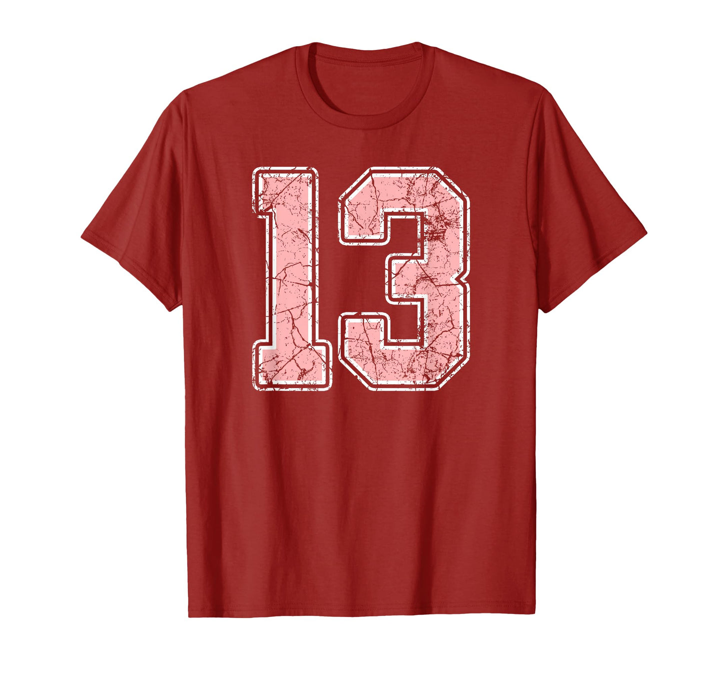 Pink and White Number 13 Jersey Player Uniform #13 Fan T-Shirt