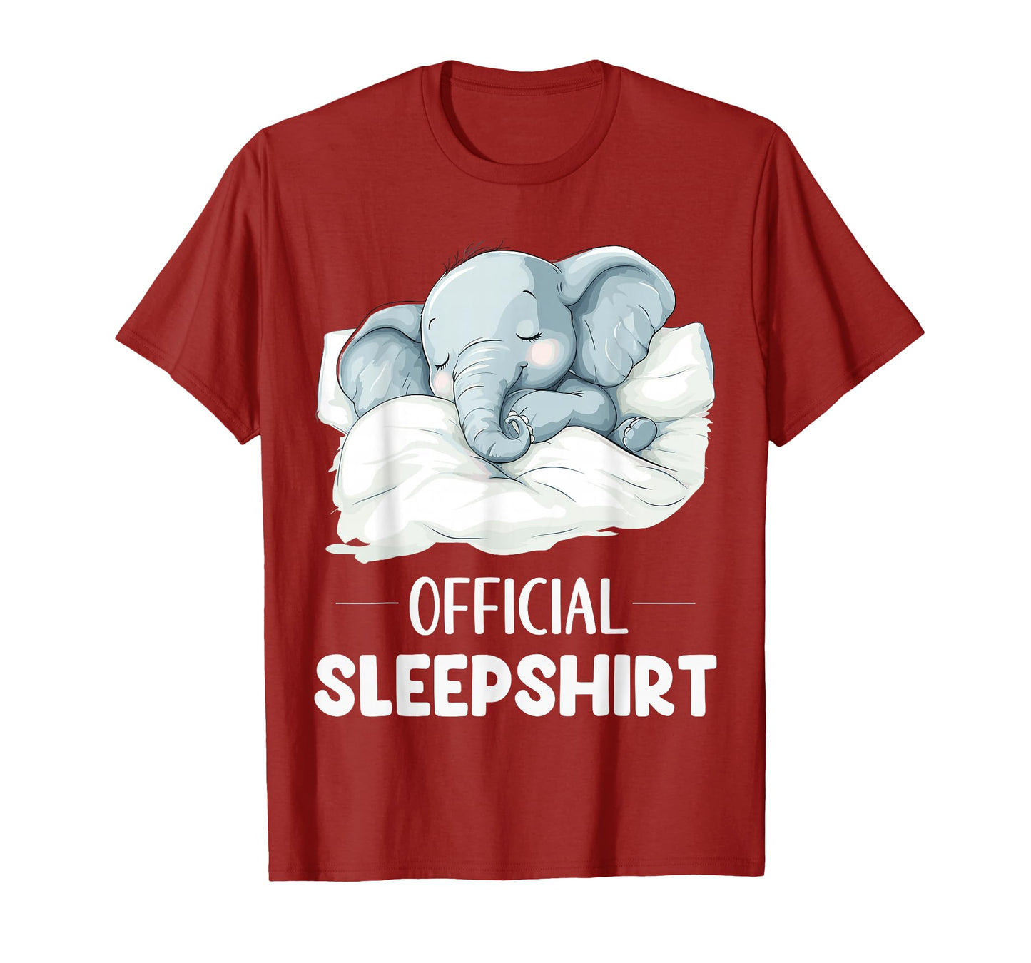 Official Sleepshirt Sleeping Elephant Animal Lovers Pajama T-Shirt